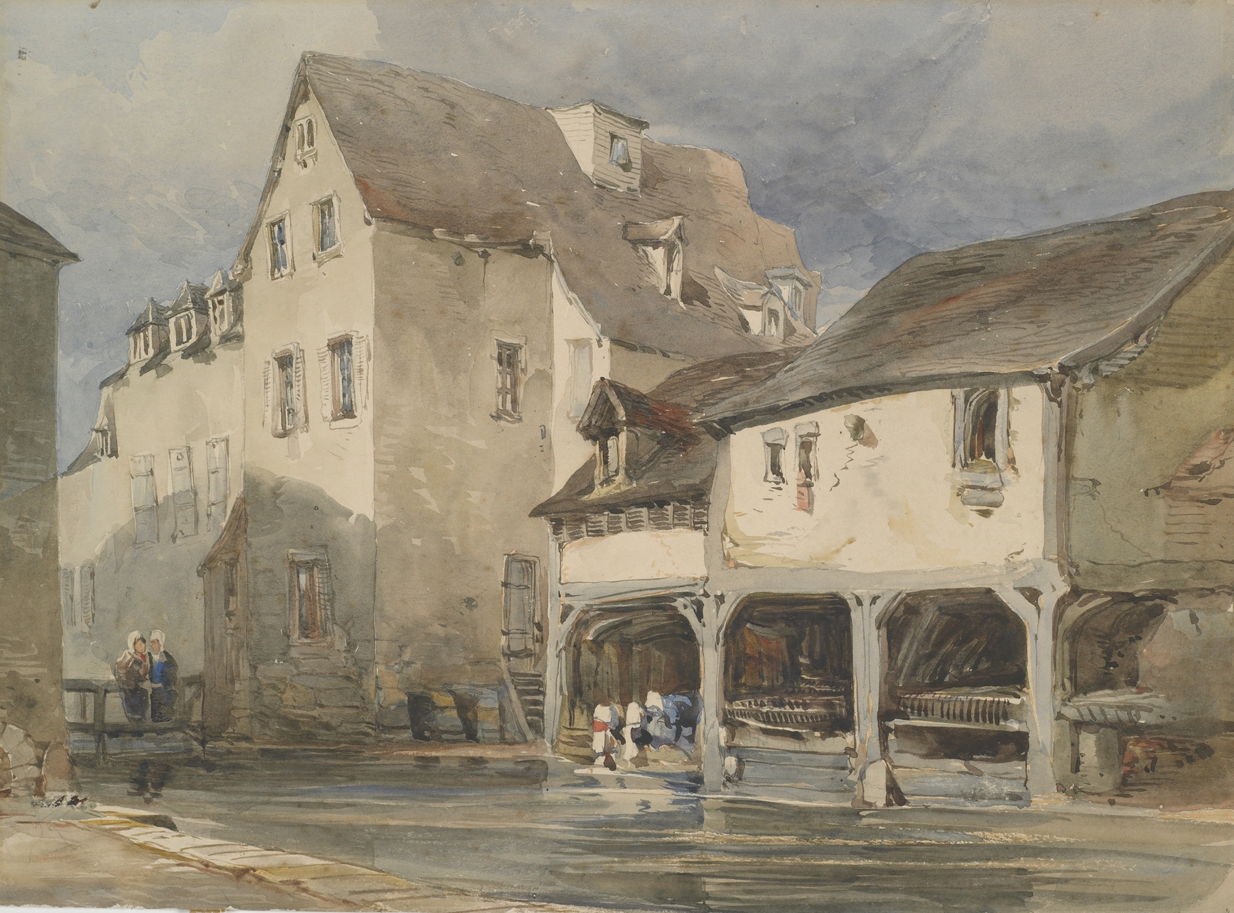 Moulin St. Lavoir, Chartres, by William Callow, public domain