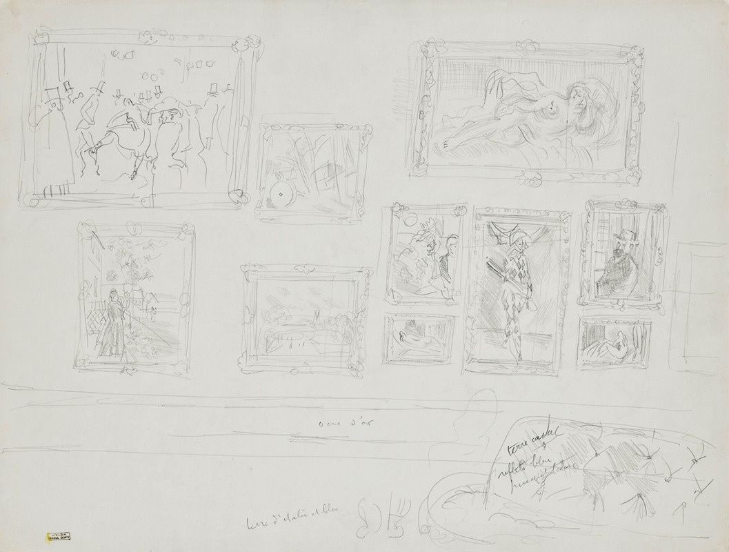 Raoul Dufy's 'Le Salon de peintures' captures a vibrant interior scene filled with color.