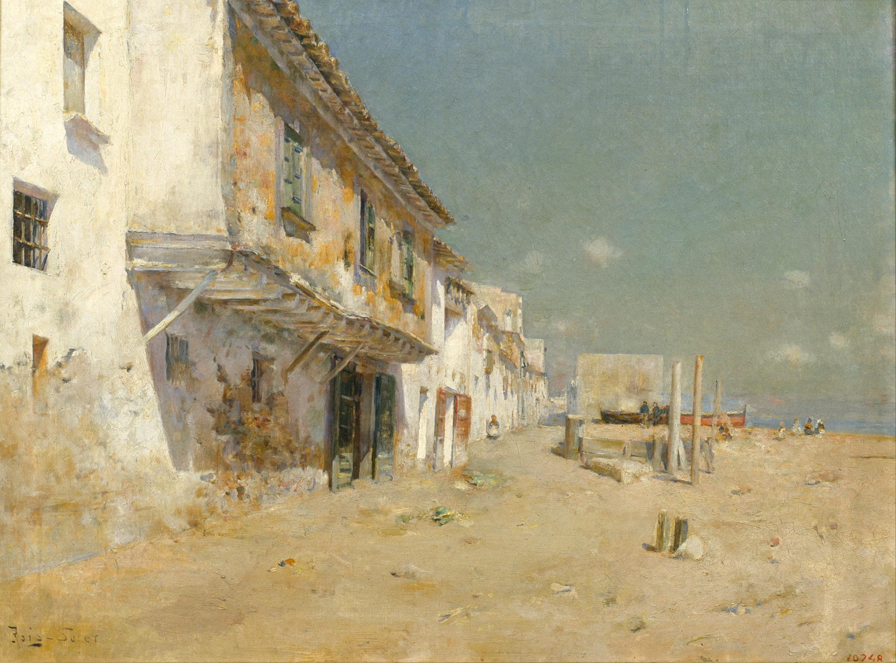 Marine scene of Blanes Beach by Joan Roig i Soler, oil painting