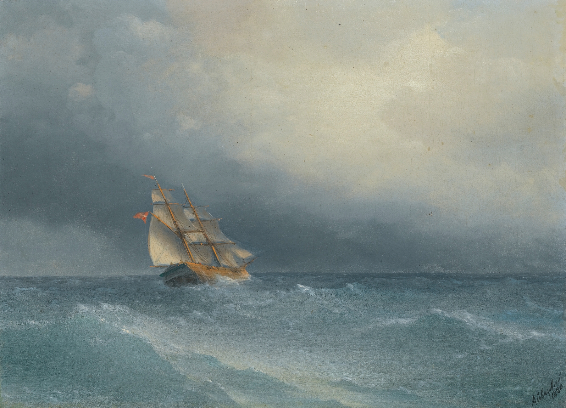 The Lifting Storm, by Ivan Konstantinovich Aivazovsky, public domain