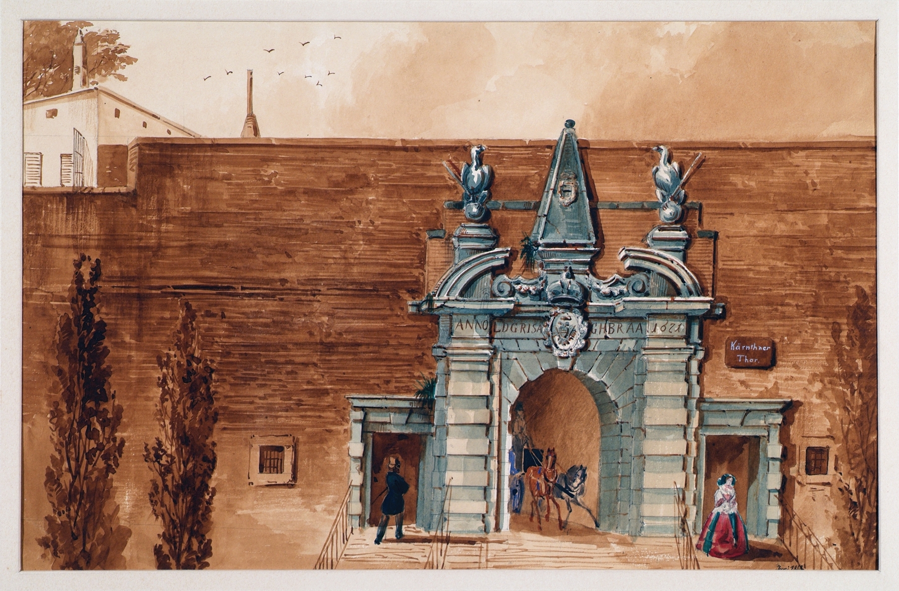 Architecture of Das alte Kärntnertor in Wien by Anton Stutzinger, 1858