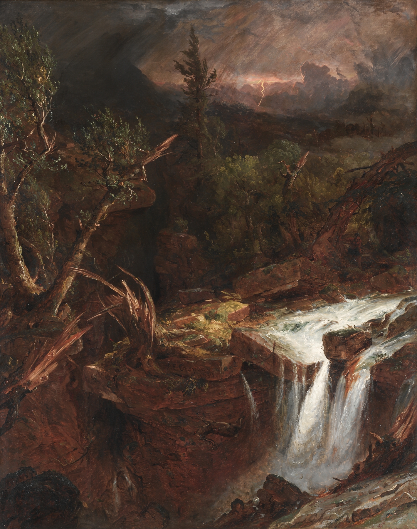 The Clove – A Storm Scene in the Catskill Mountains, by Jasper Francis Cropsey, public domain