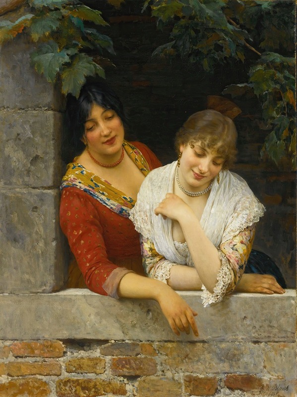 A vibrant scene depicting Venetians enjoying life at their balcony.