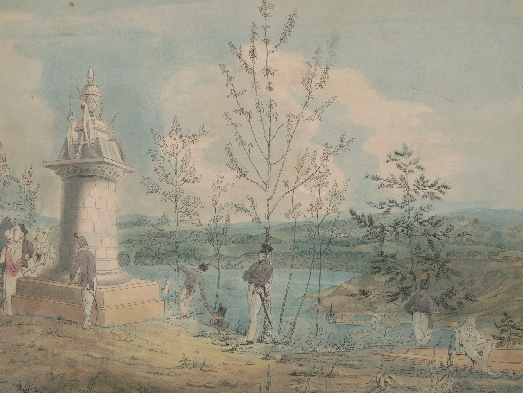 Cadets’ monument at West Point, by John Rubens Smith, public domain