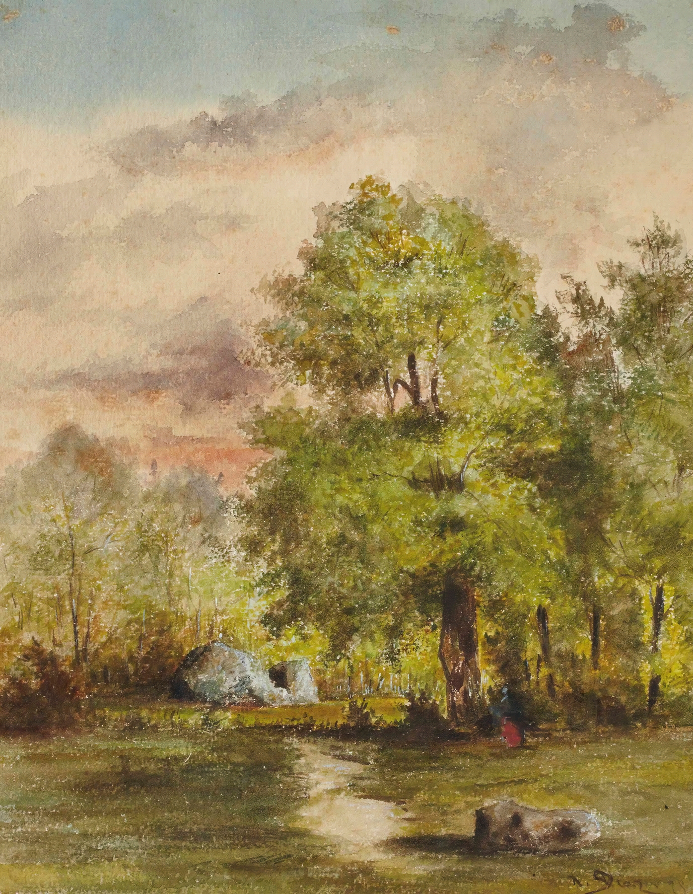 Vue d’une clairière, oil on canvas by Narcisse-Virgile Diaz de La Peña