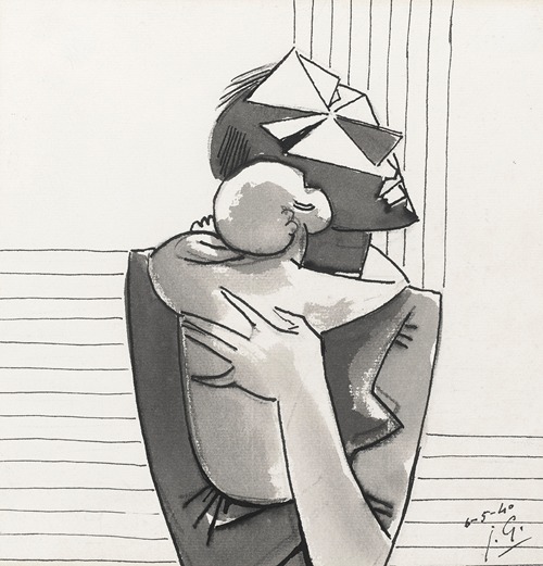 A painting by Julio González depicting a mystical maternal figure.