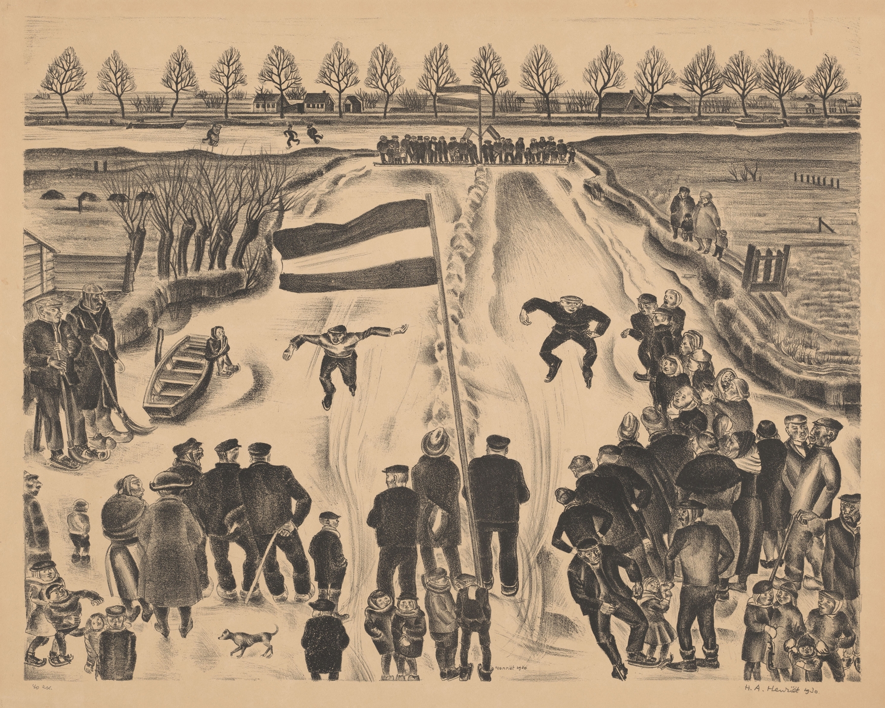 Schaatswedstrijd, by Henk Henriët, public domain