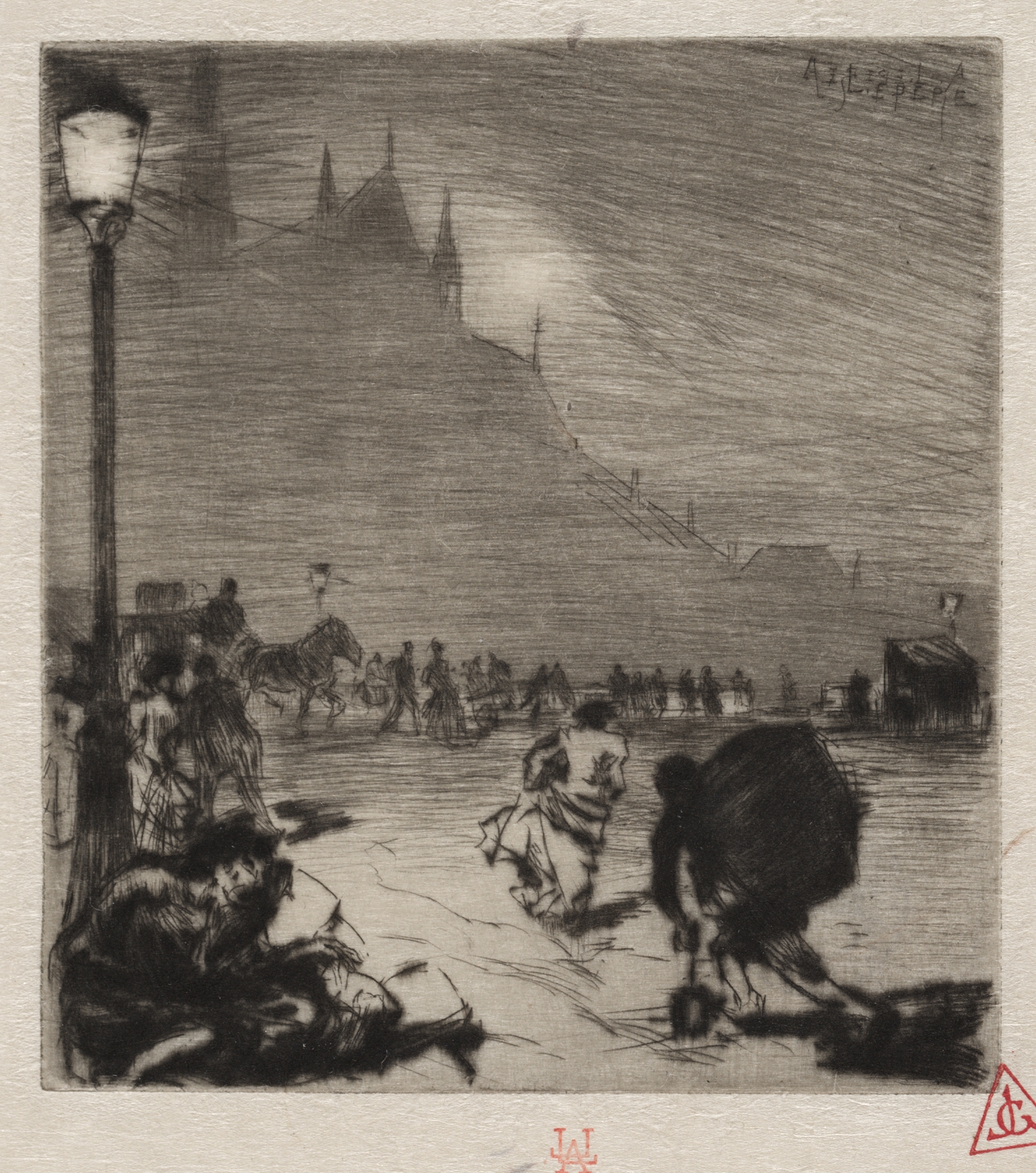 Au Coin du Pont-aux-Doubles, by Auguste Louis Lepère, public domain