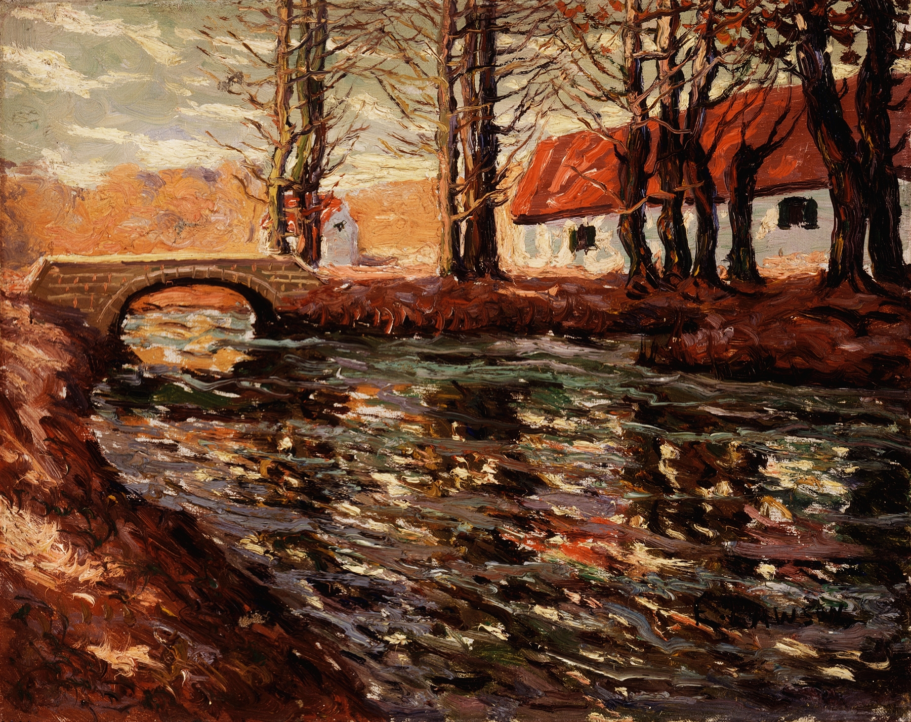 River Landscape, by Ernest Lawson, public domain