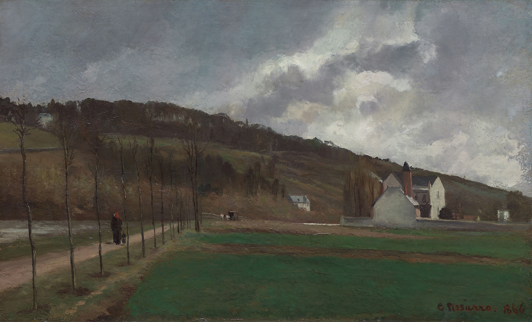 The Banks of the Marne in Winter, by Camille Pissarro, public domain