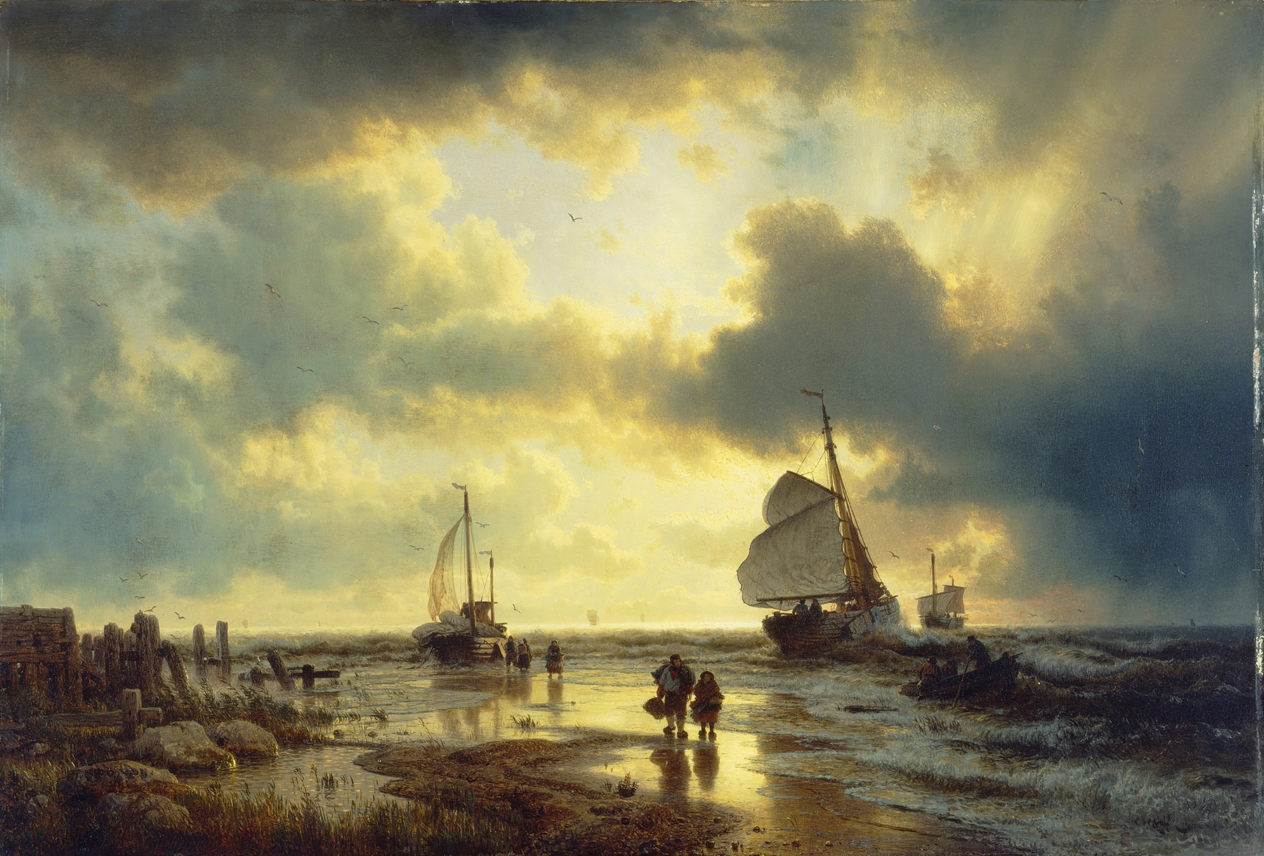The Ebb-tide, by Andreas Achenbach, public domain