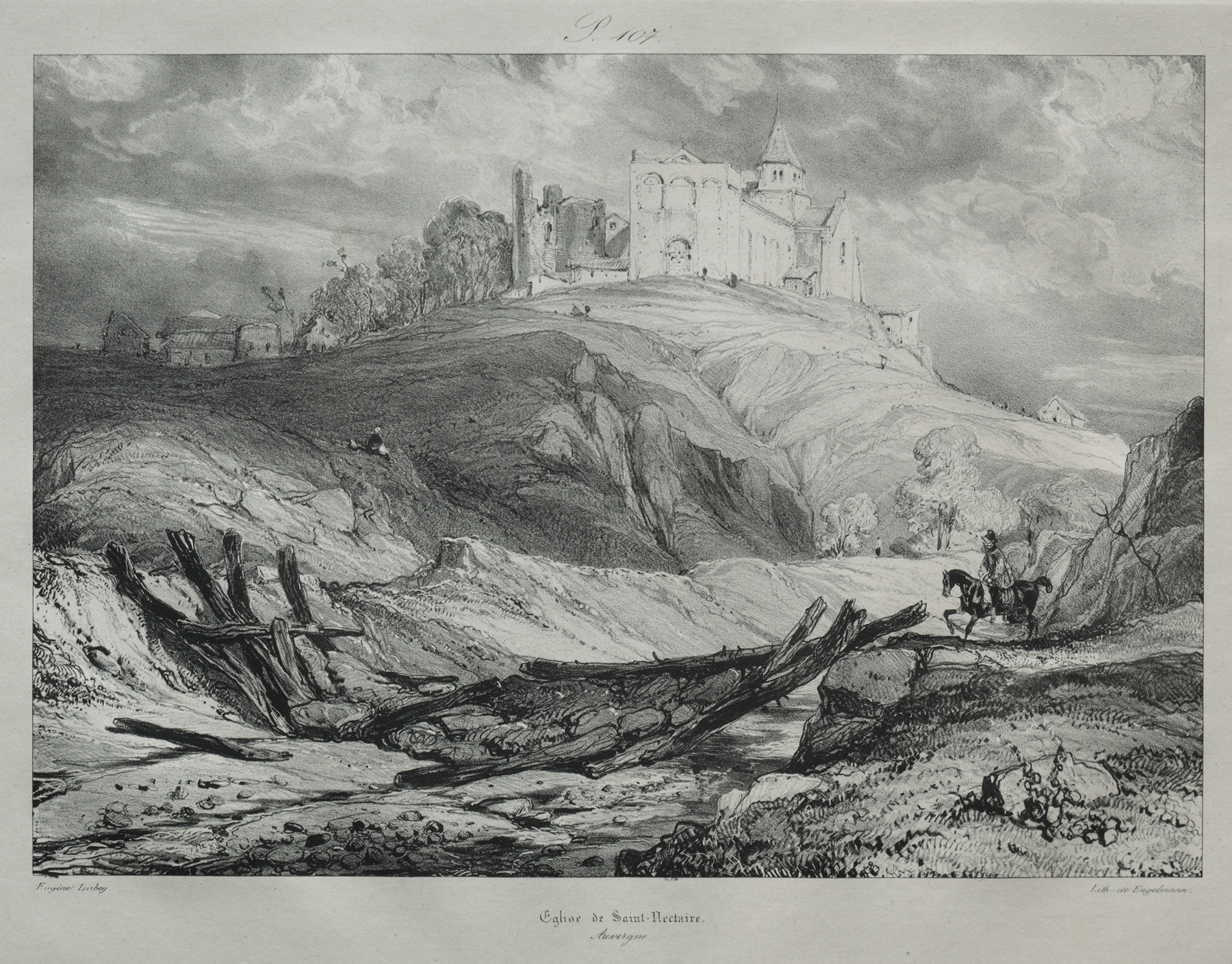 Église de St. Nectaire, by Eugène Isabey, public domain