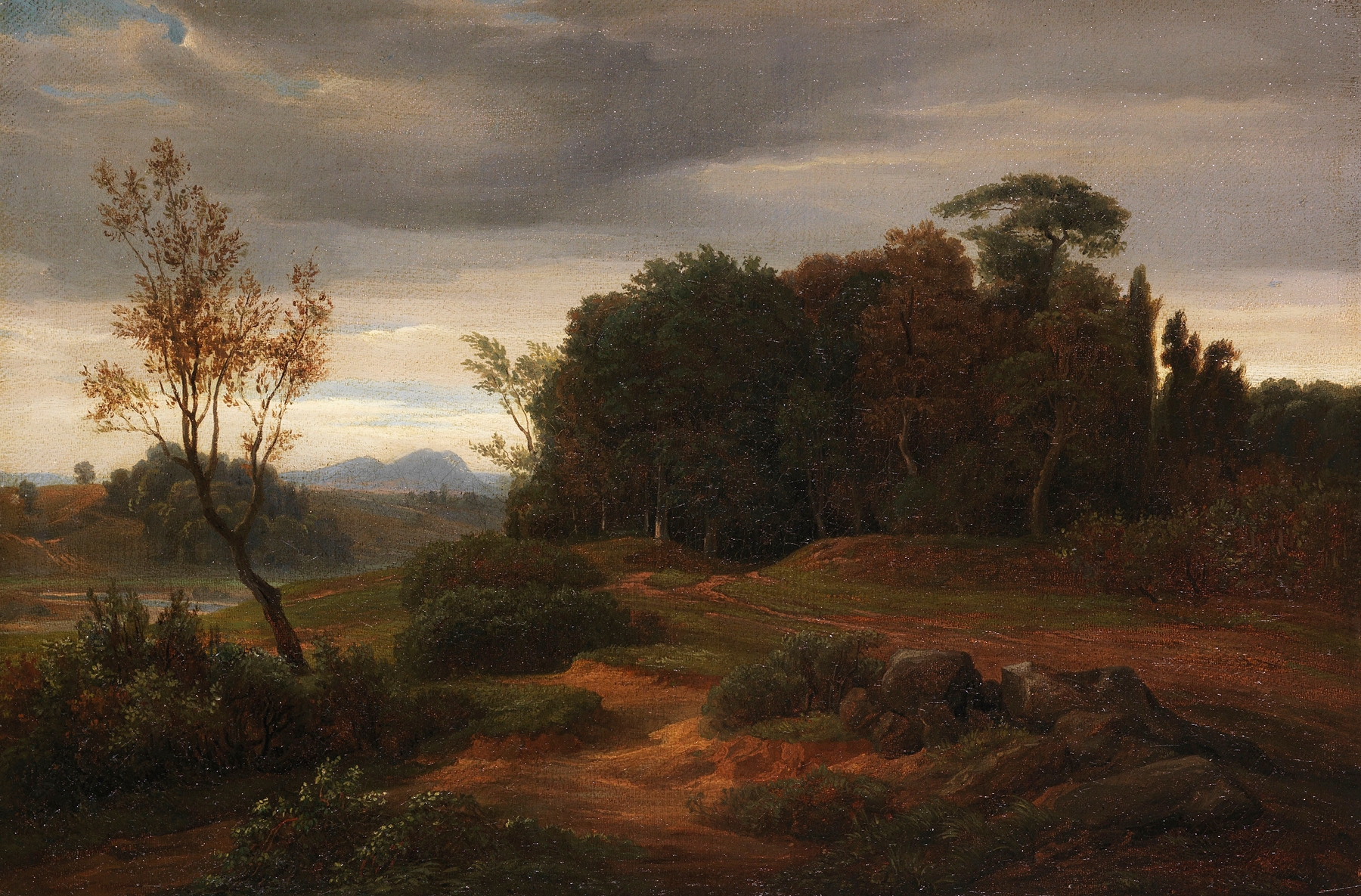 Stürmische Landschaft, by Johann Wilhelm Schirmer, public domain