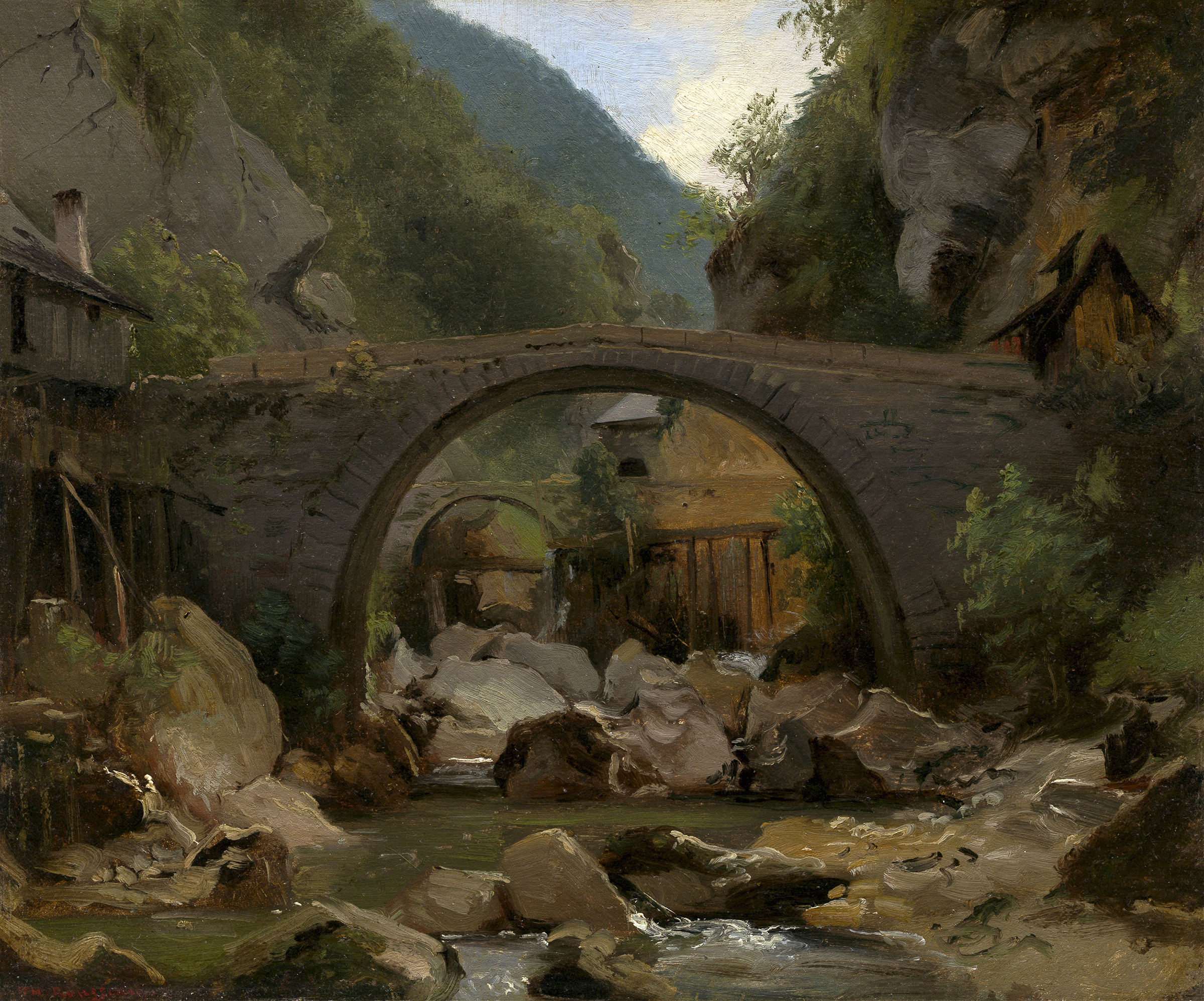 Mountain Stream in the Auvergne, by Théodore Rousseau, public domain