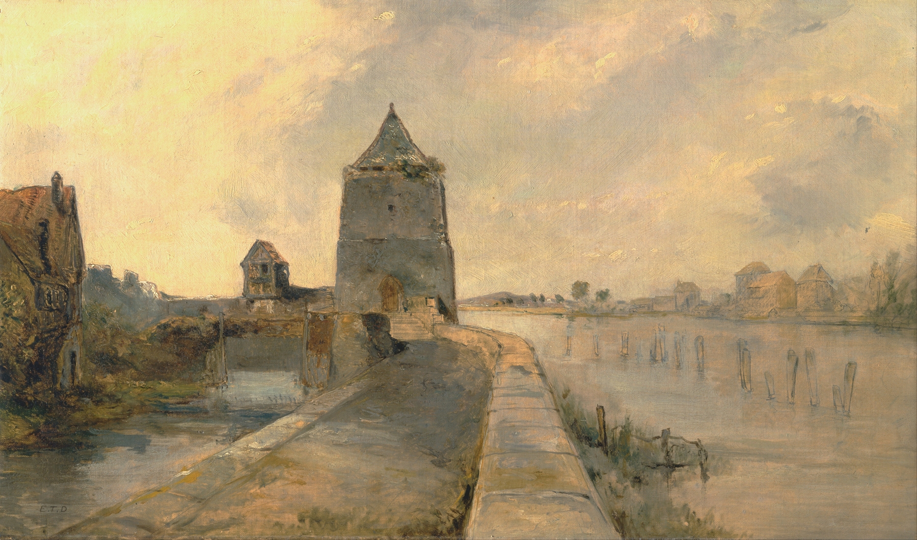 The Rhine at Constance, watercolor on paper by Rev. Edward Thomas Daniell
