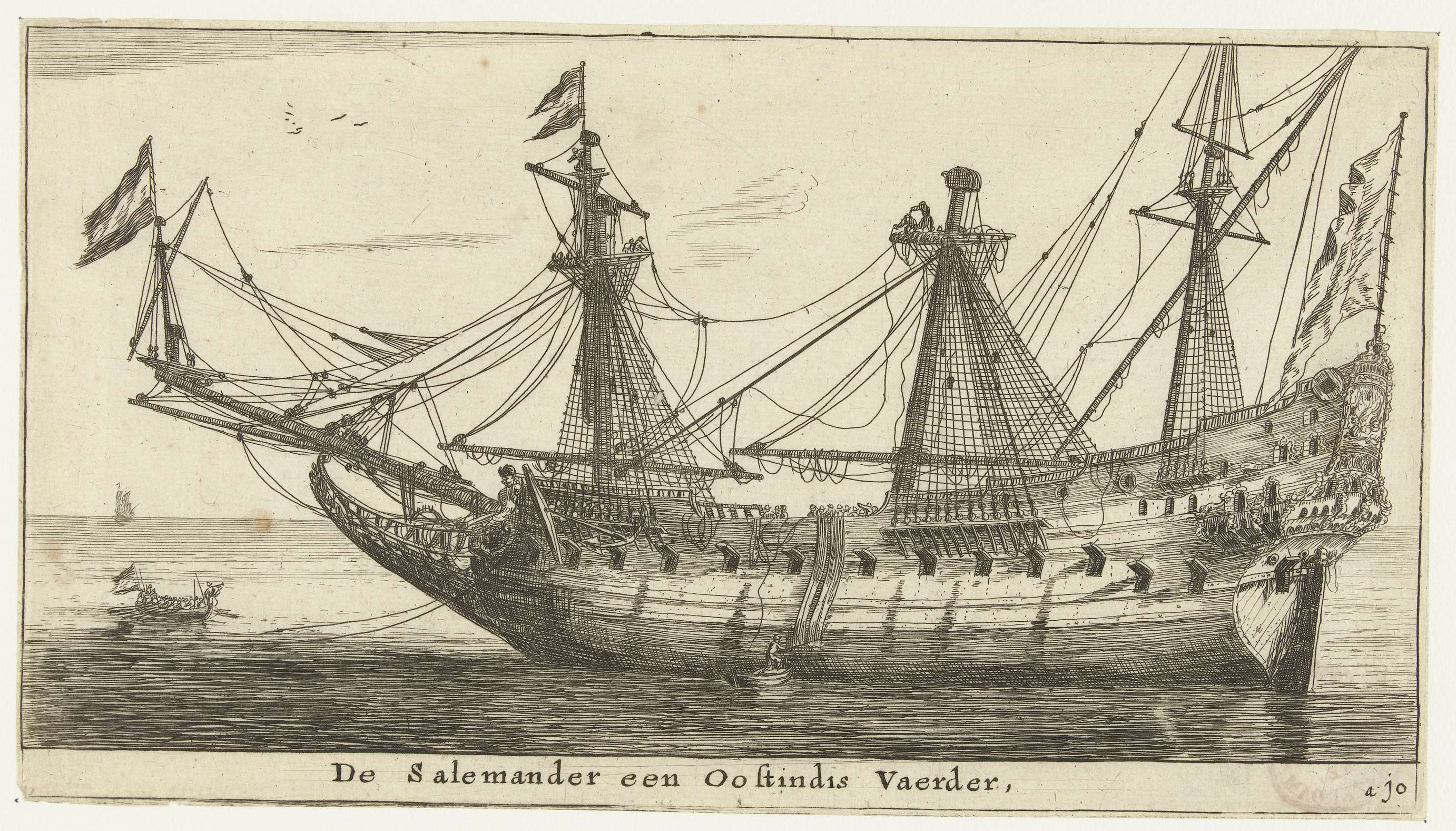 Het schip De Salamander, by Reinier Nooms, public domain