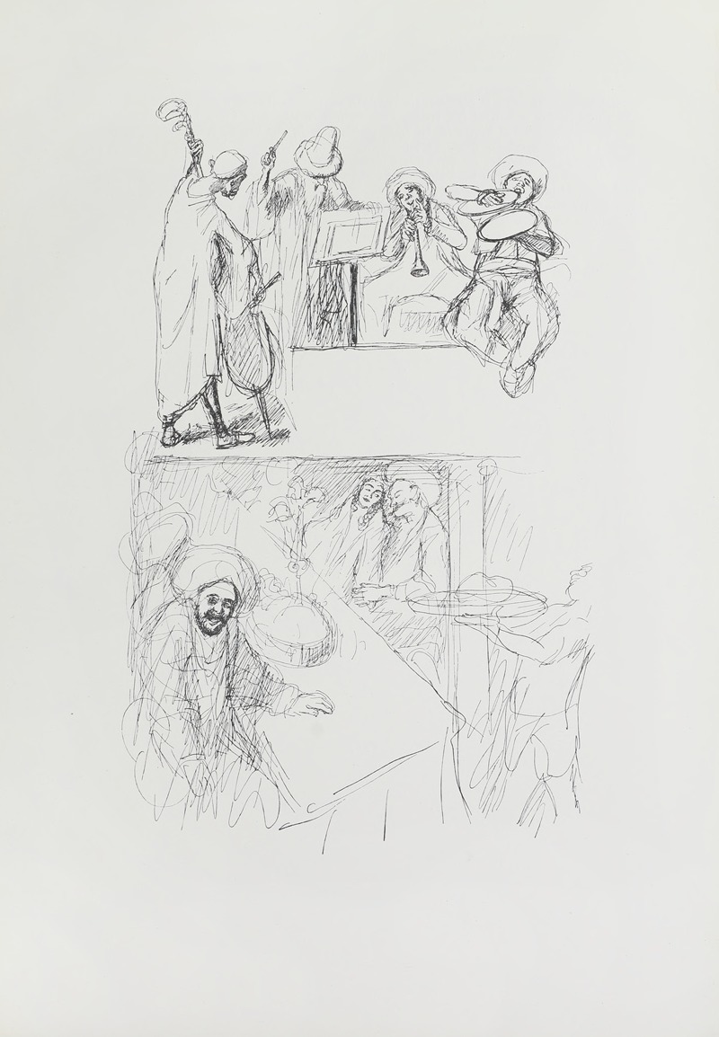 Max Slevogt's painting depicts a scene from the story of Ali Baba and the Forty Thieves.