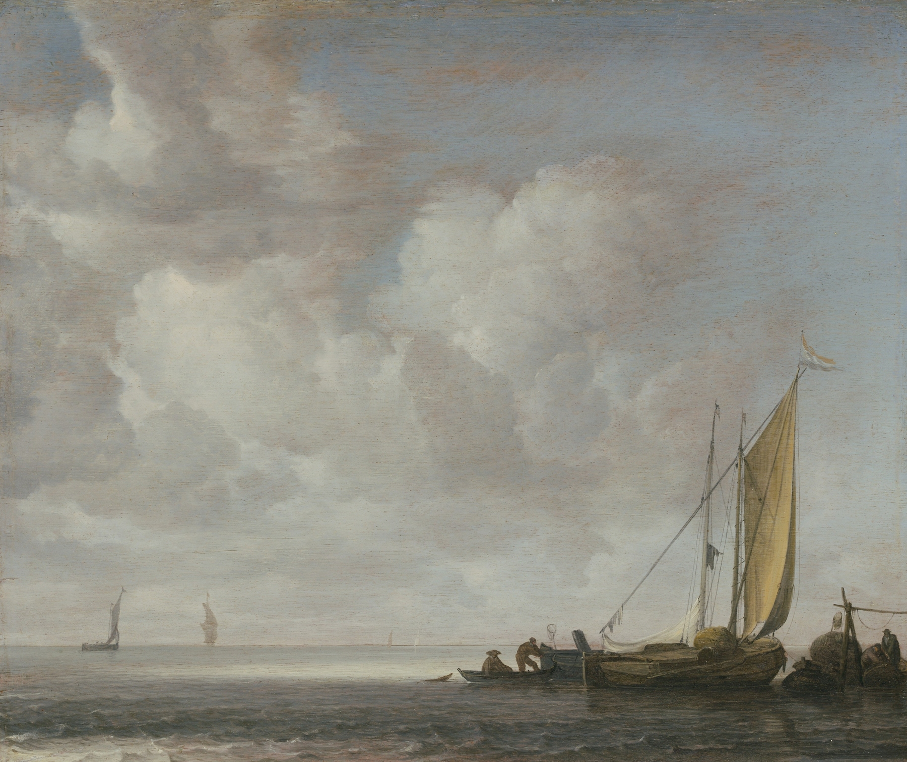 Calm Sea, by Simon de Vlieger, public domain