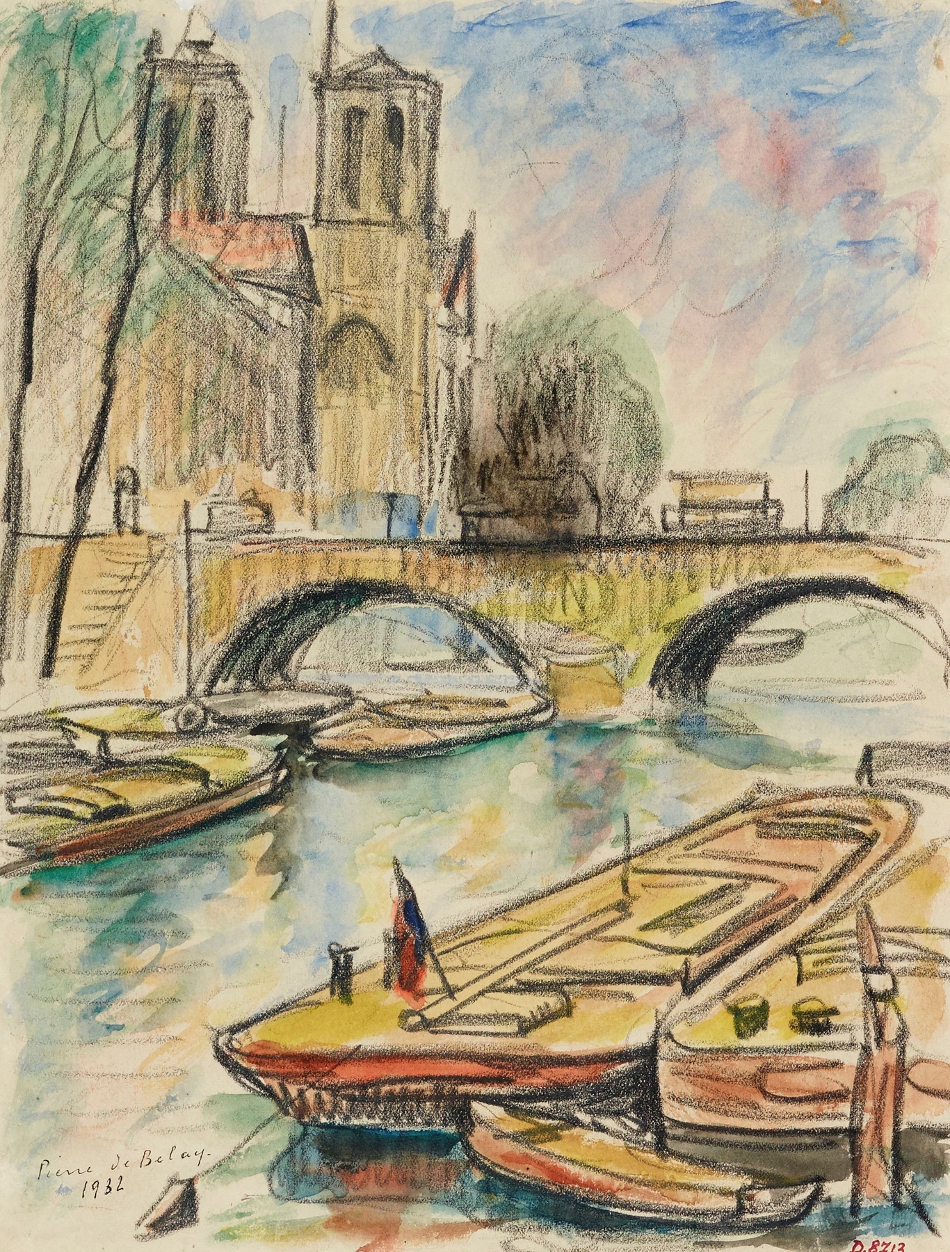 Notre-Dame et le pont Saint-Michel by Pierre de Belay, architecture
