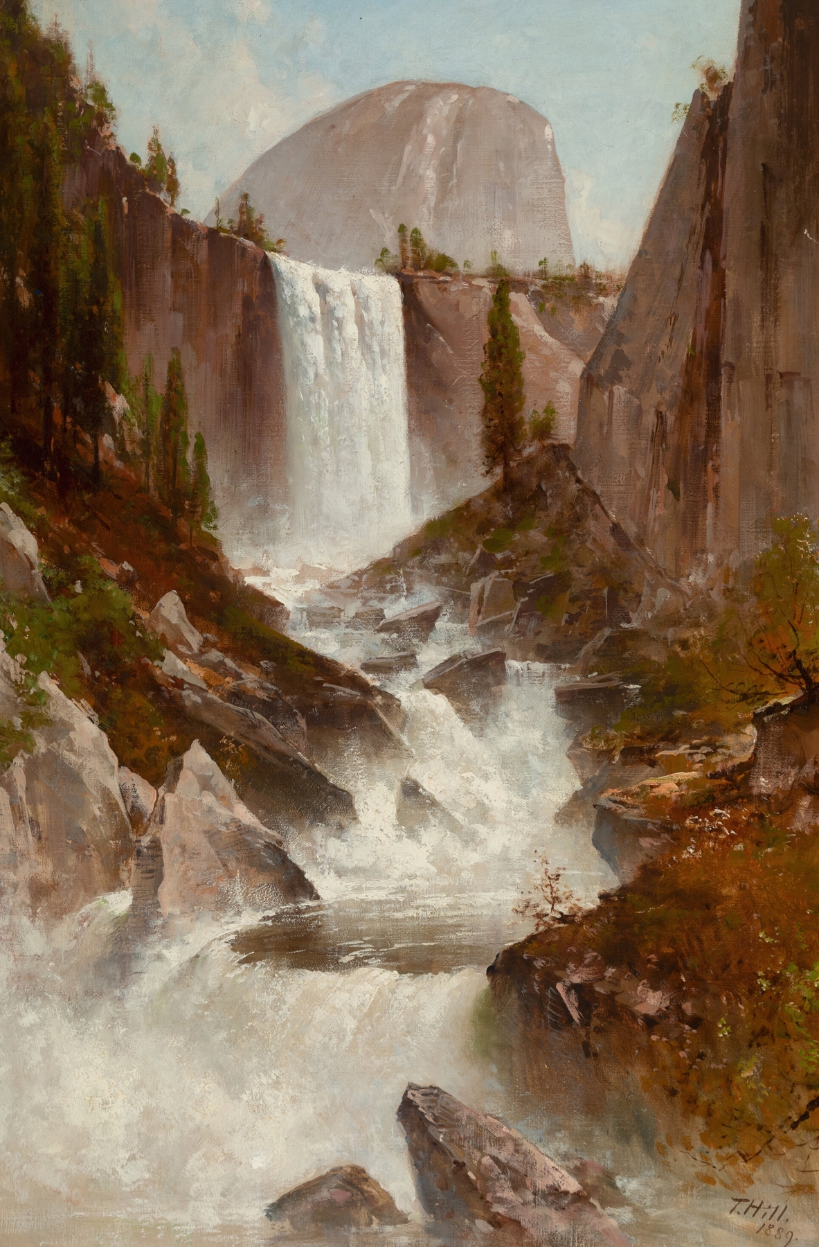 Vernal Falls, Yosemite, by Thomas Hill, public domain