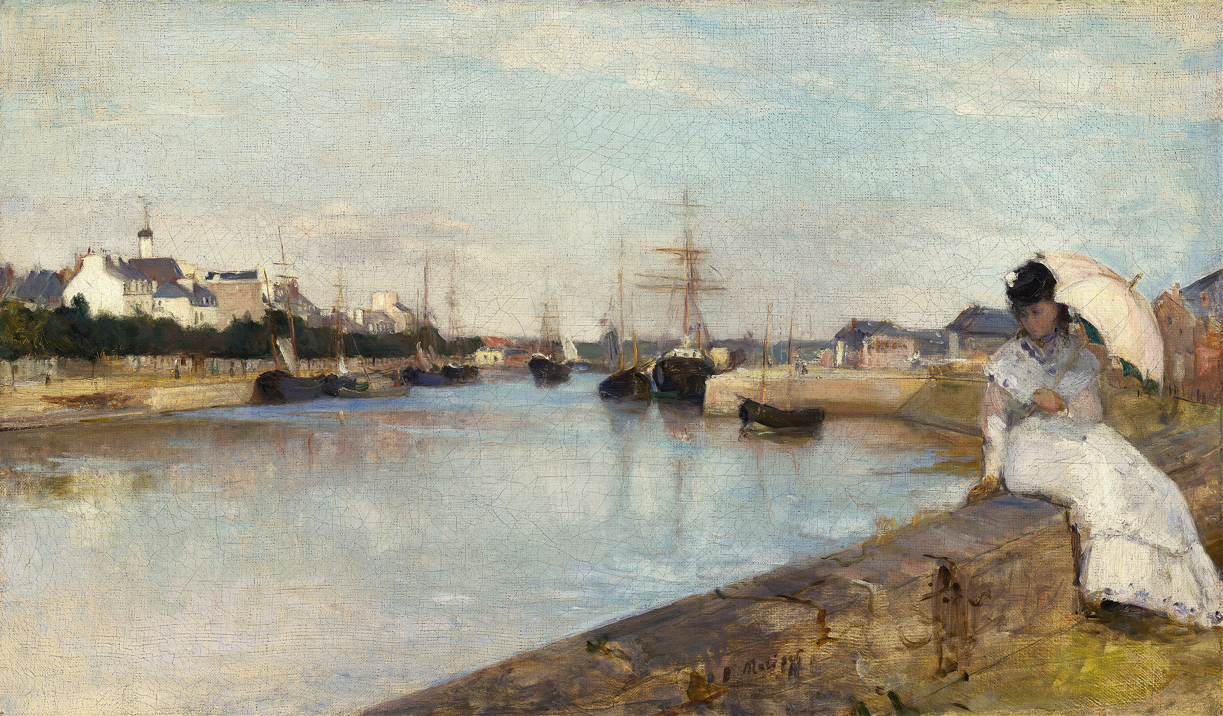 The Harbor at Lorient, by Berthe Morisot, public domain