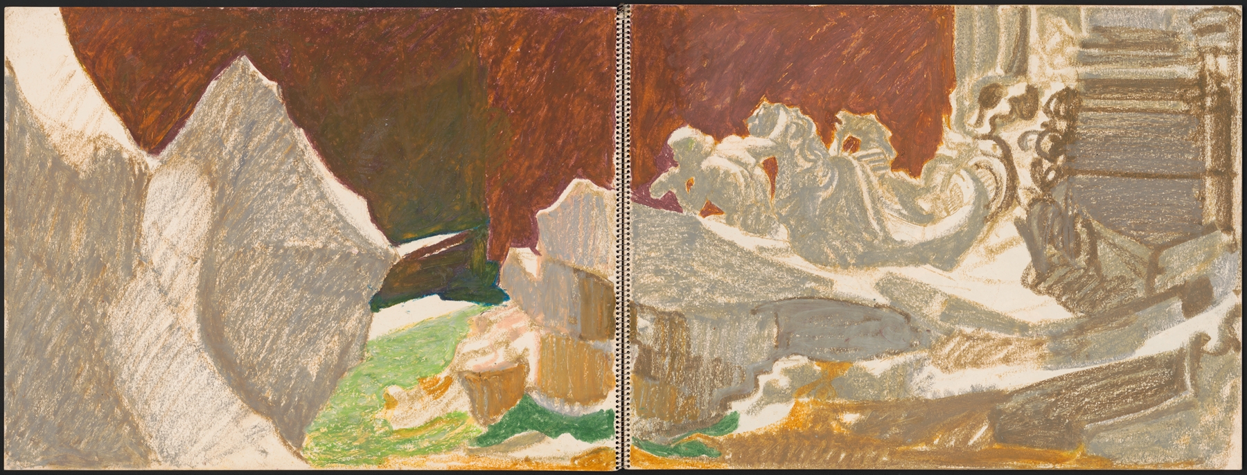 Trevi Fountain in Rome, Italy by Victor Alfred Lundy, modernism, depicting flowing water and light.