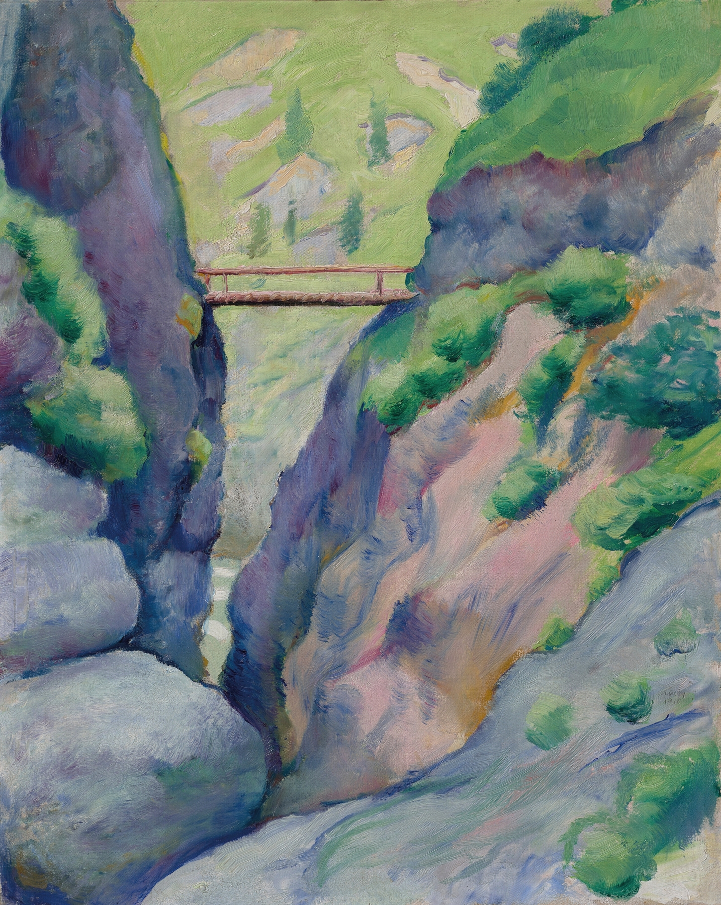 Schlucht in Tegernsee, by August Macke, public domain