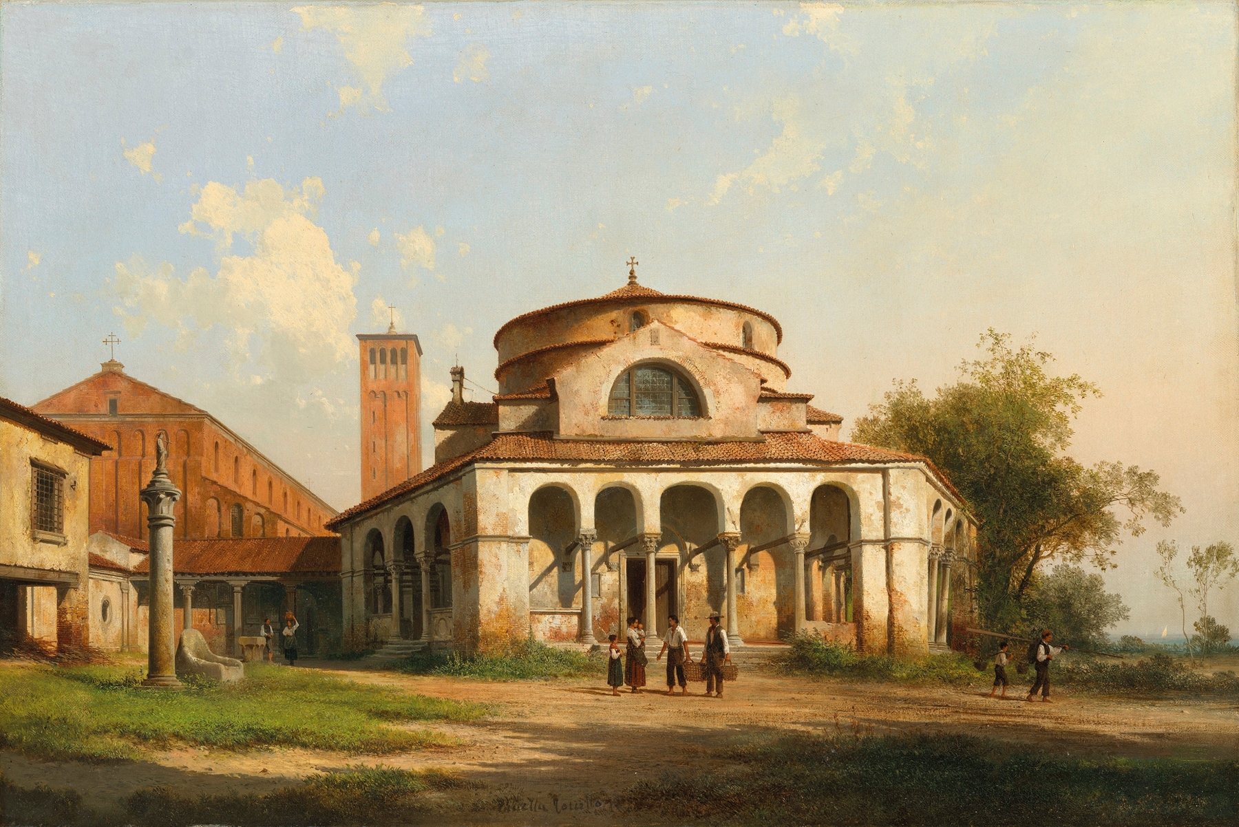 The Basilica of Torcello, oil on canvas by Giuseppe Canella