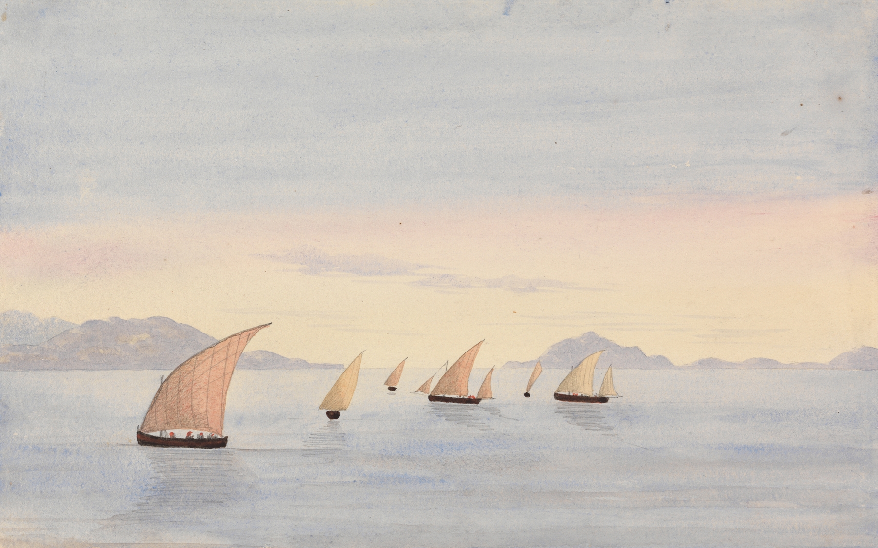 Tarifa Point, Spain and Mons Abyla, Africa, by George Lothian Hall, public domain