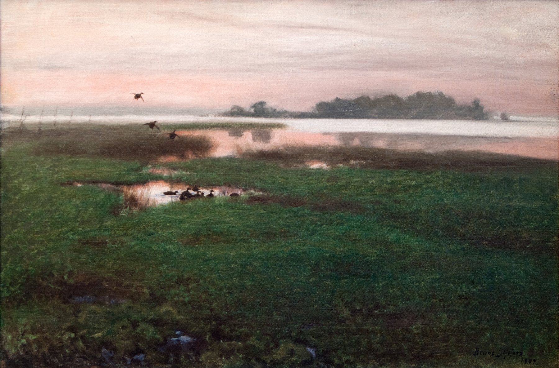 Evening Landscape, by Bruno Liljefors, public domain