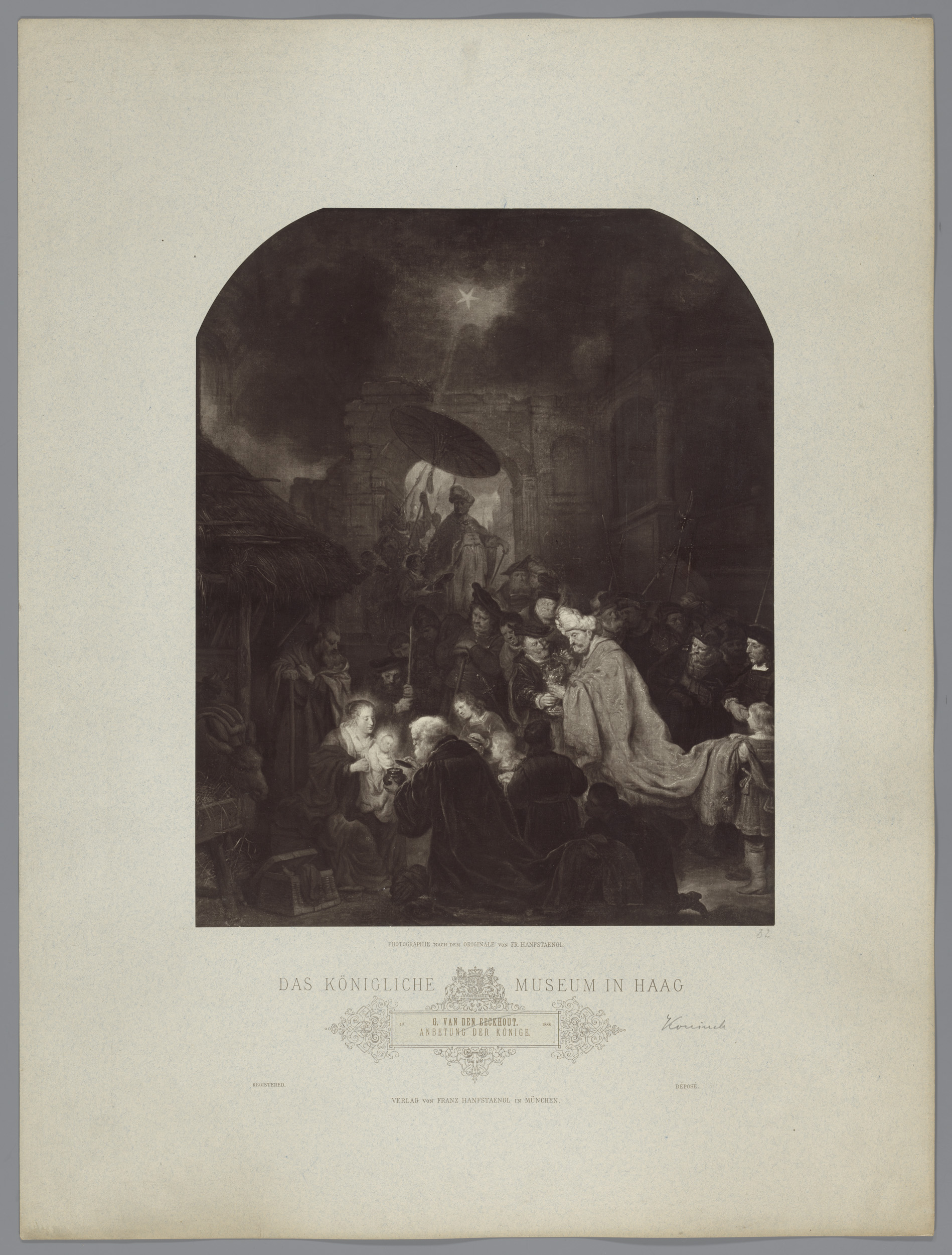 Adoration of the Magi, paper reproduction by Franz Hanfstaengl