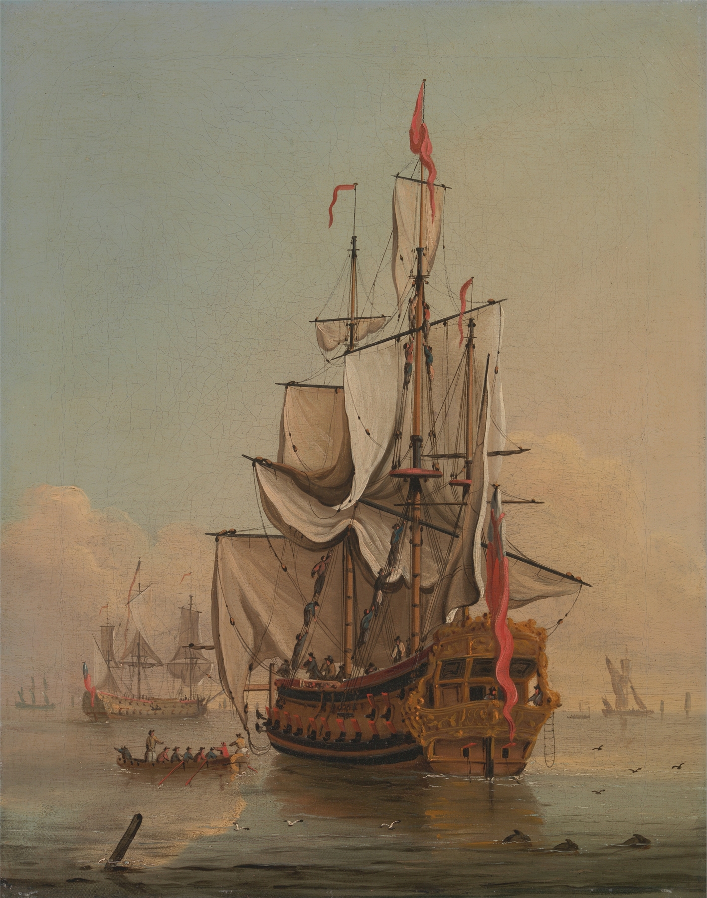 Shipping in a Calm, by Peter Monamy, public domain