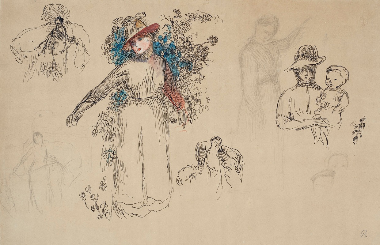 Renoir's 'Etudes; Femme au jardin' captures a woman in a lush garden setting.