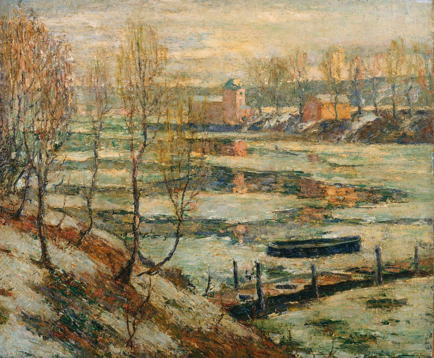 Ice in the River, by Ernest Lawson, public domain