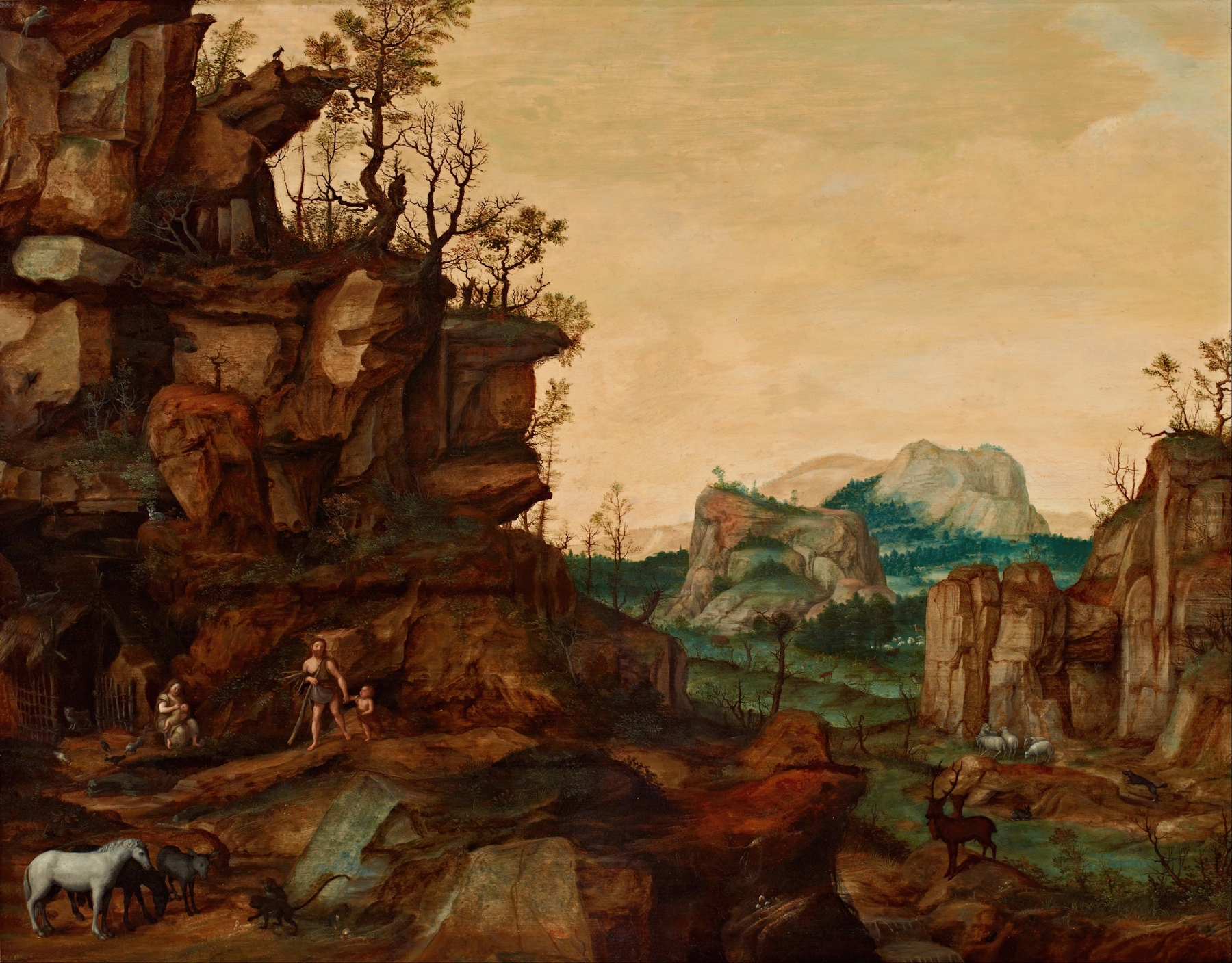 Landscape with Adam and Eve, by Cornelis van Dalem, public domain