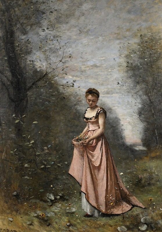 A painting by Jean-Baptiste-Camille Corot depicting the theme of youth and renewal.