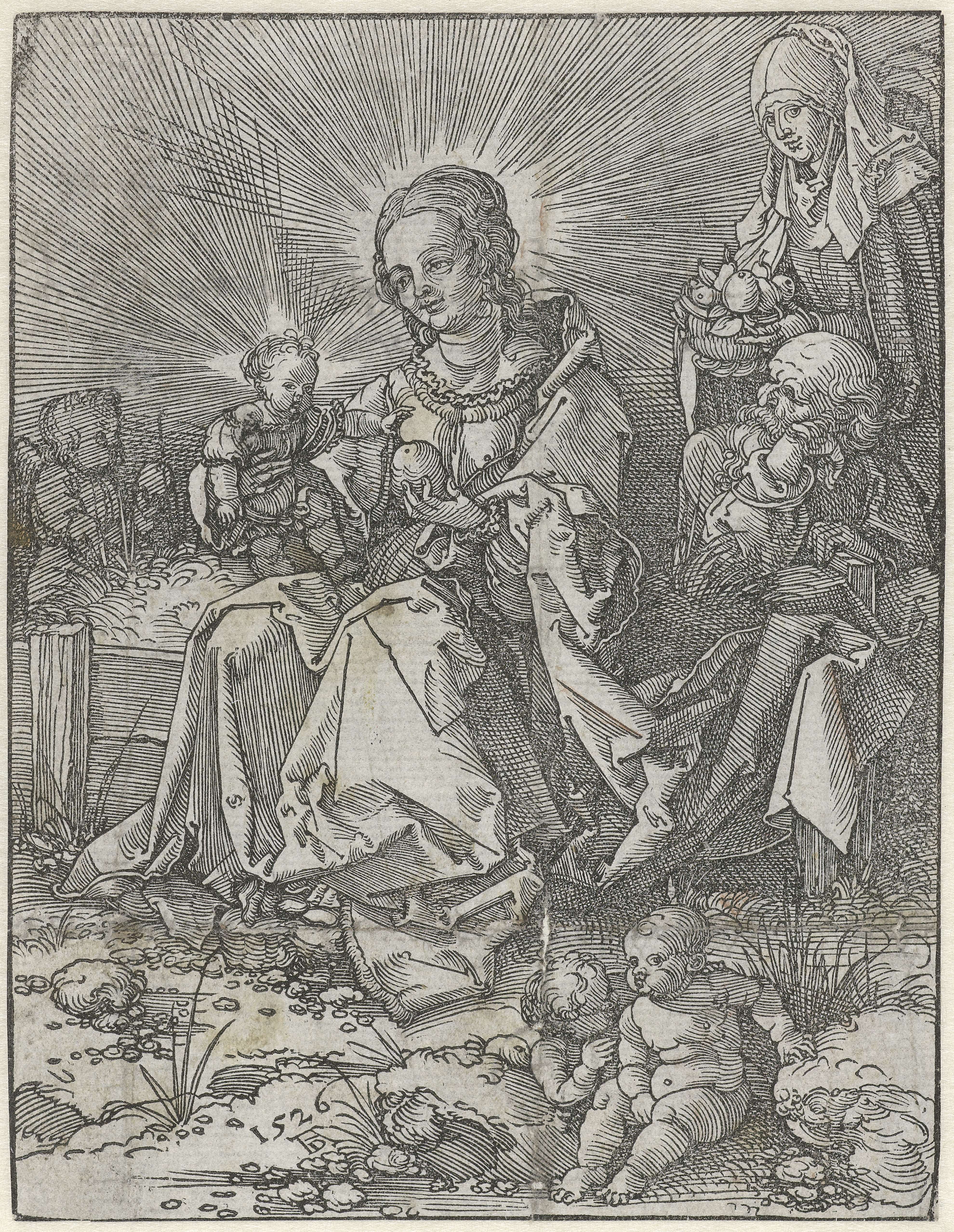 Maria met het Christuskind op een hekje, paper, Albrecht Dürer