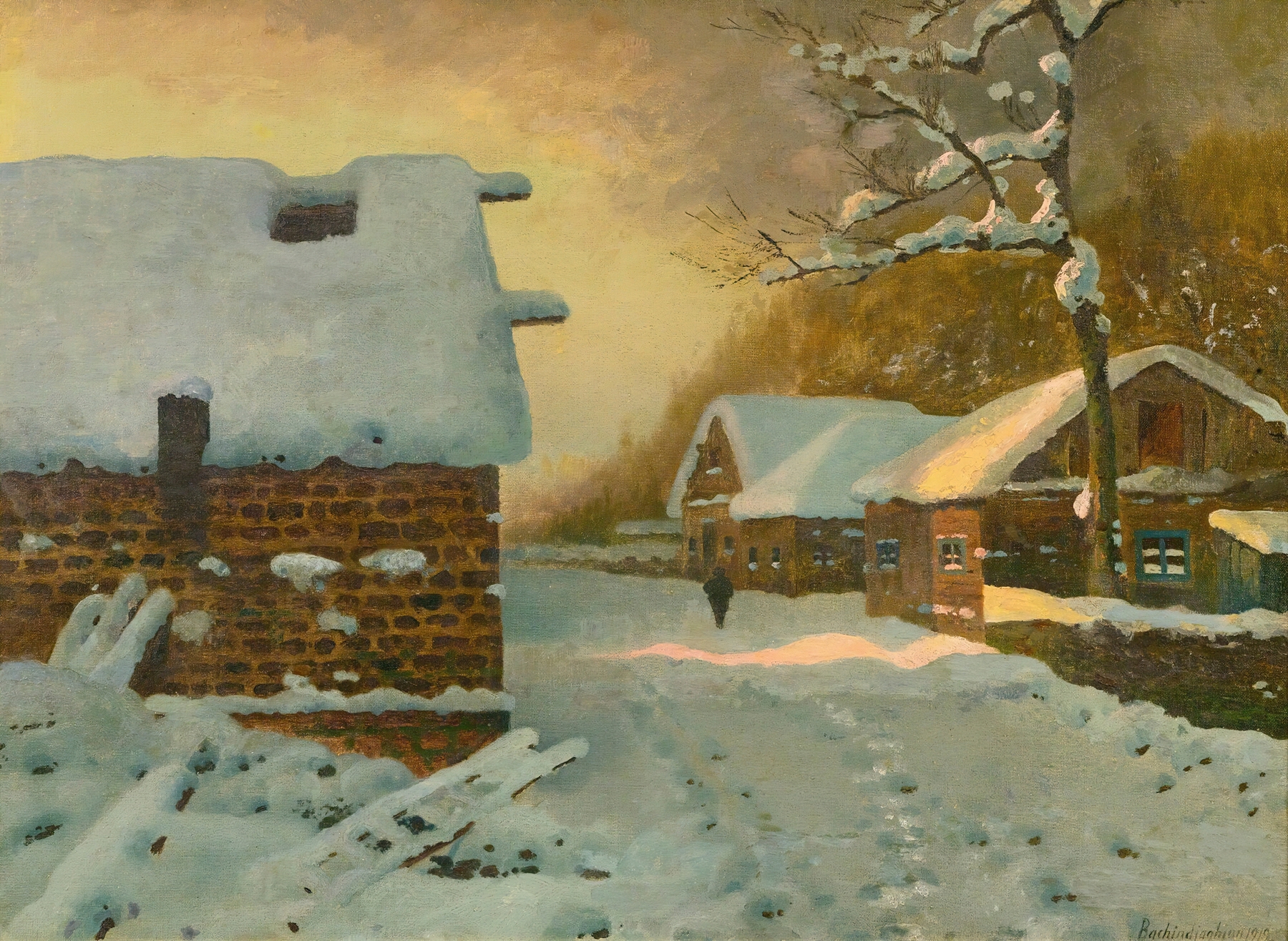 Afternoon Sun oil painting by Georgy Zakharovich Bashinzhagyan depicting sunlight over a tranquil landscape