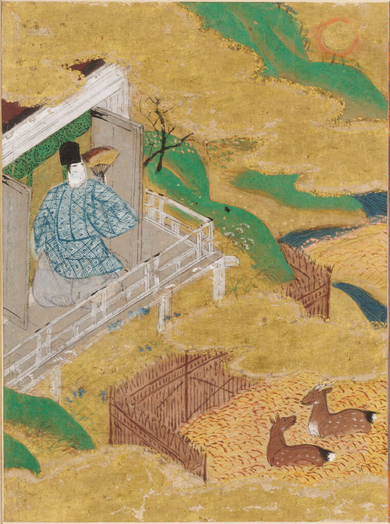 Evening Mist (Yūgiri), Illustration to Chapter 39 of the Tale of Genji (Genji monogatari), by Tosa Mitsunobu, public domain