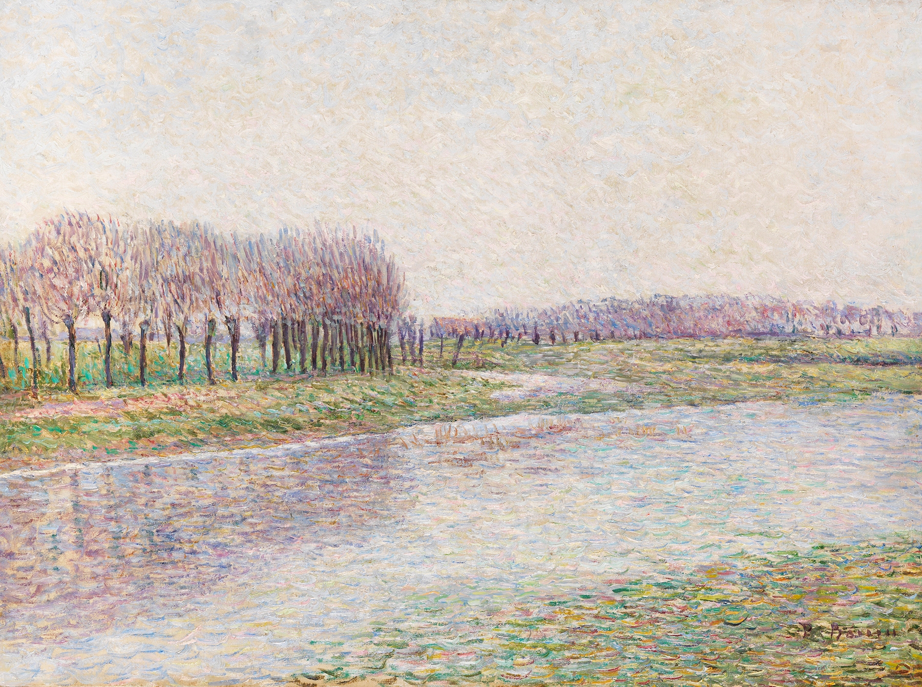 Flusslandschaft mit Weiden, by Paul Baum, public domain