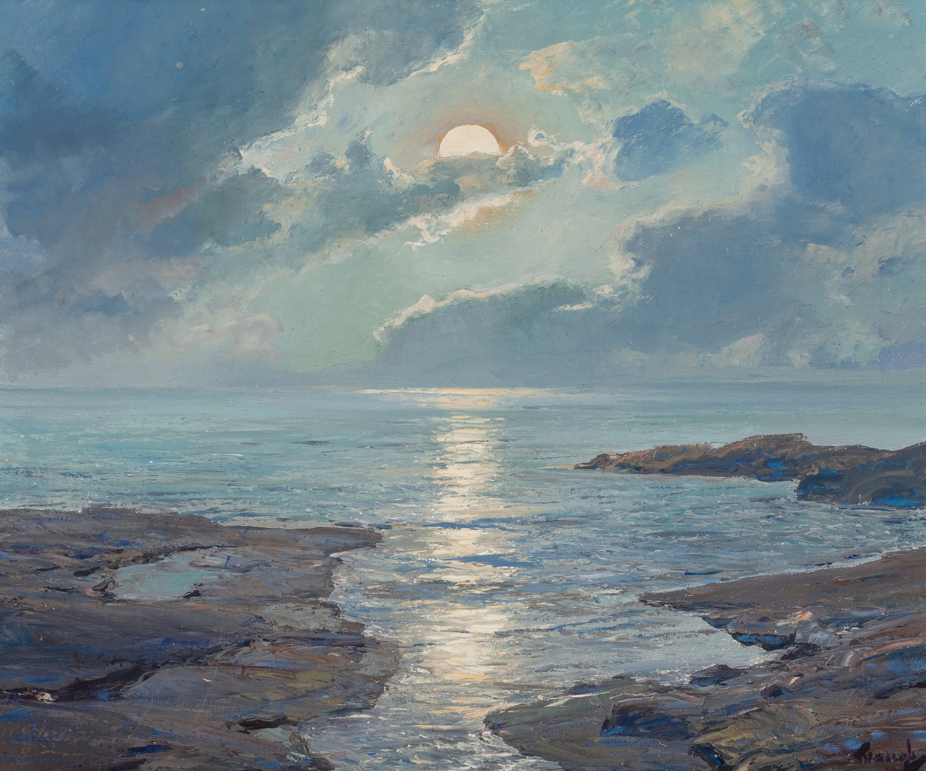 The Risen Moon, by Frederick Judd Waugh, public domain