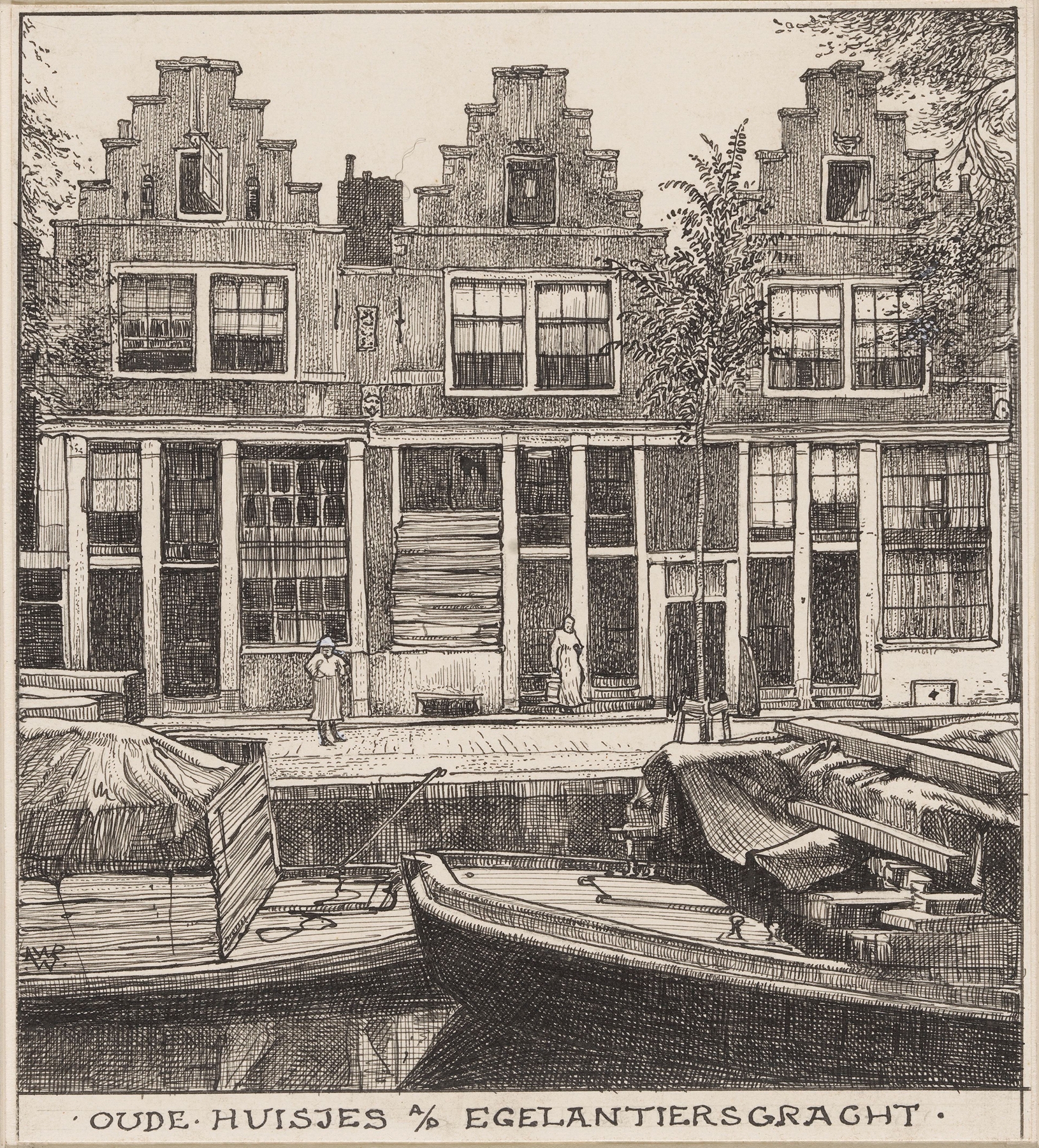 Oude huisjes aan de Egelantiersgracht te Amsterdam, by Willem Wenckebach, public domain