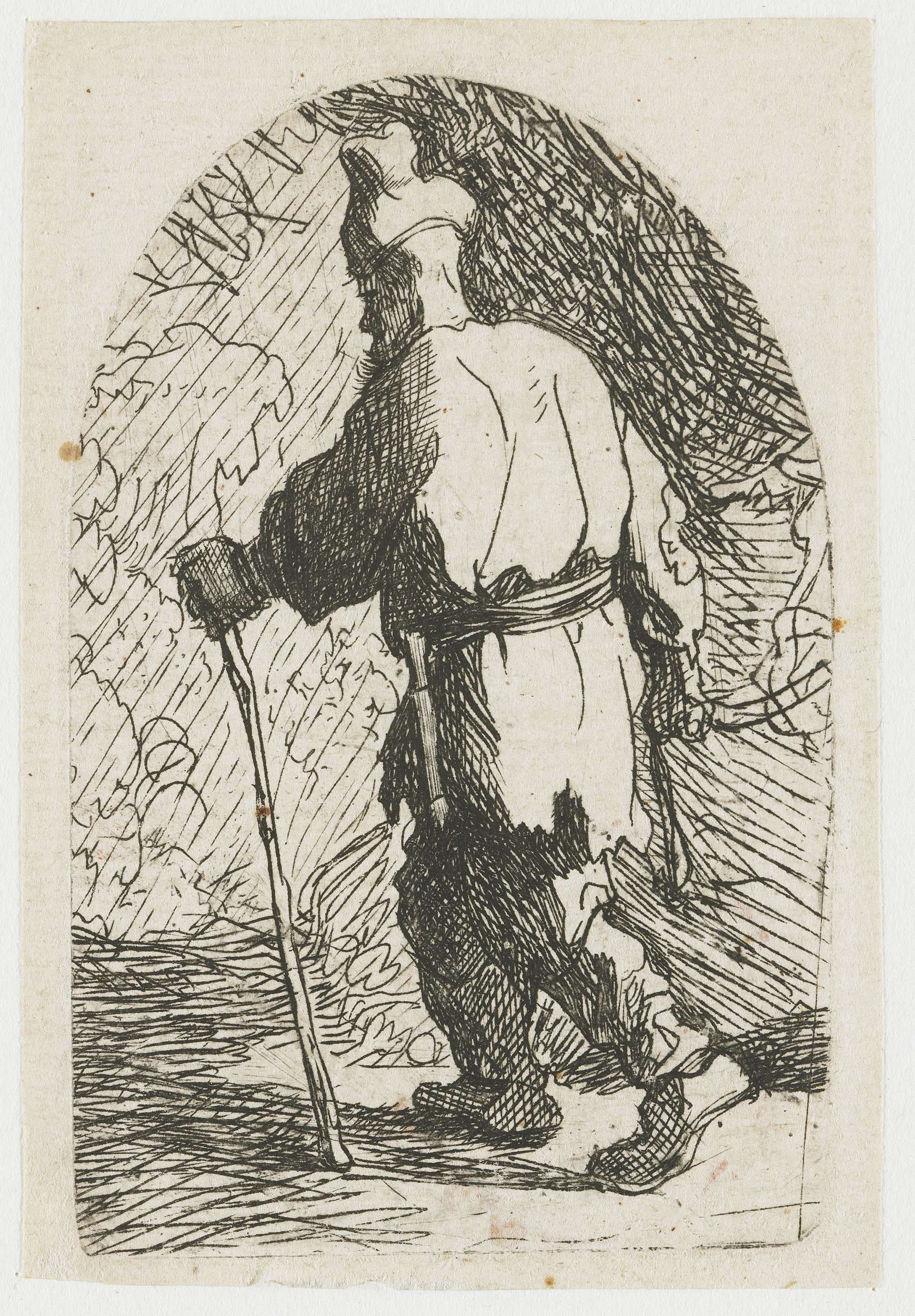 Etching by Rembrandt van Rijn depicting Saint Joseph, showcasing light and vulnerability.