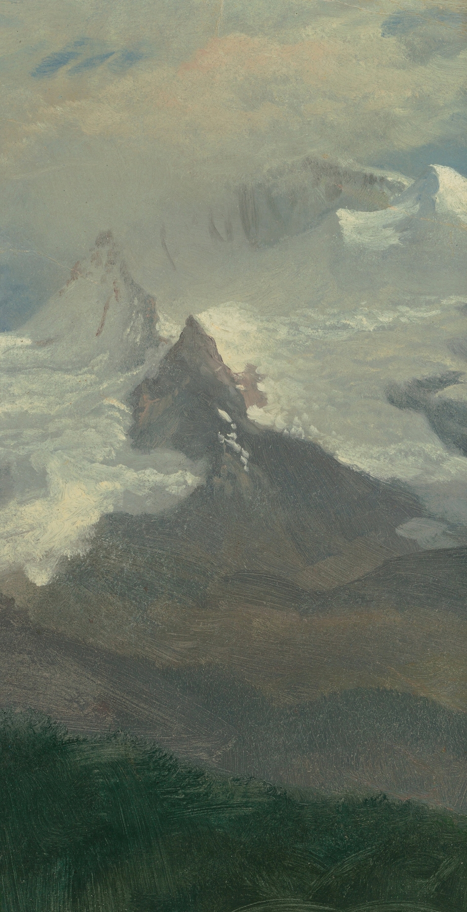 Cloud Study with Mountain Peaks, oil painting by Albert Bierstadt