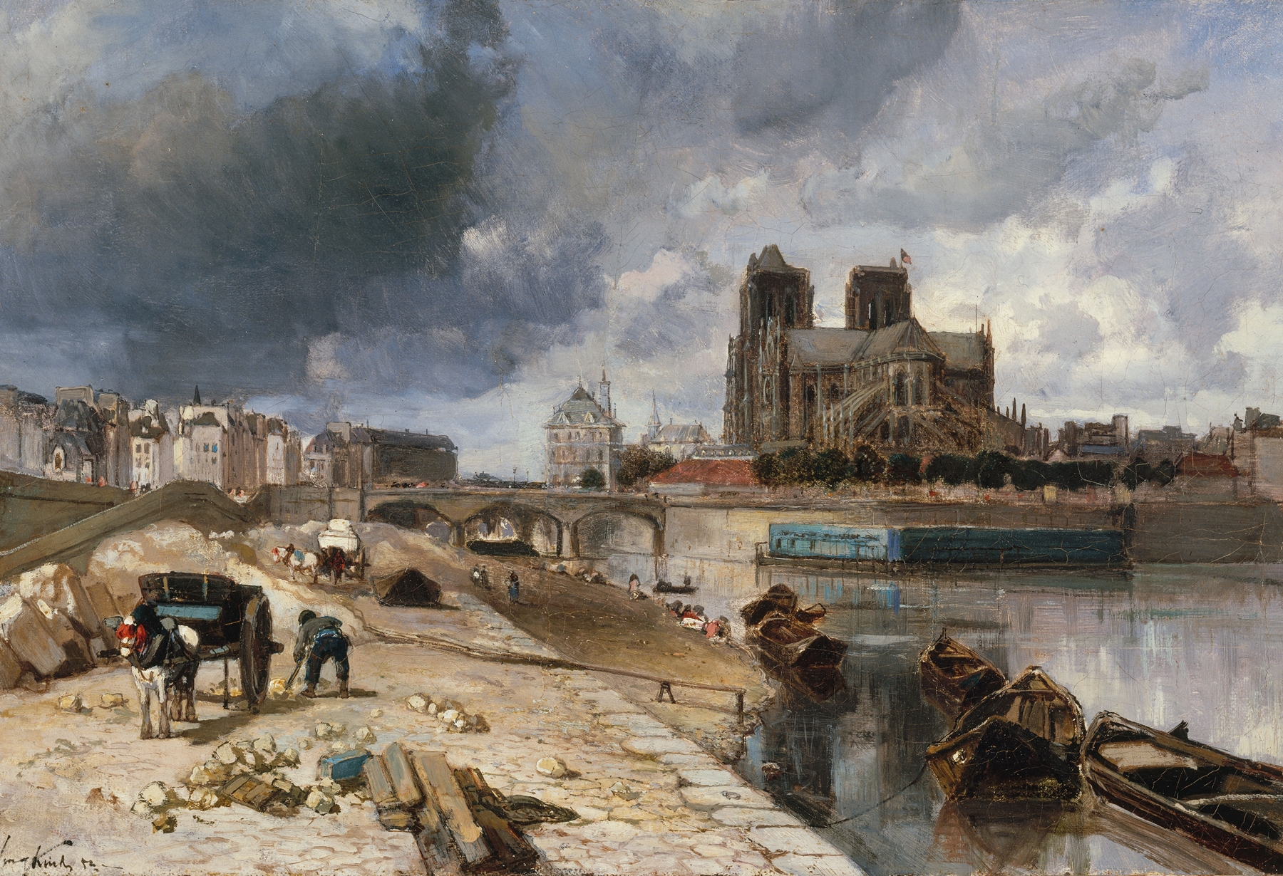 Notre-Dame vue du quai de la Tournelle, by Johan Barthold Jongkind, public domain