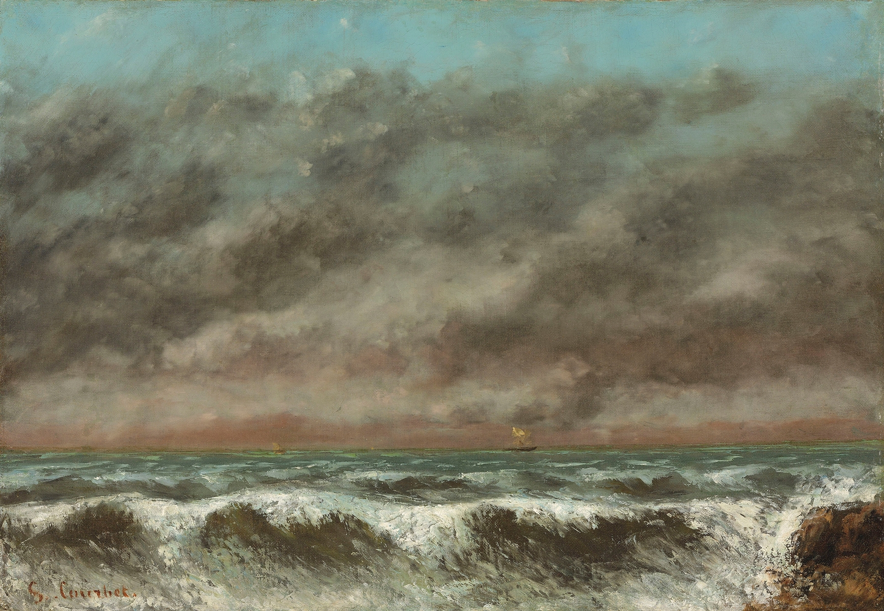 Marine, by Gustave Courbet, public domain