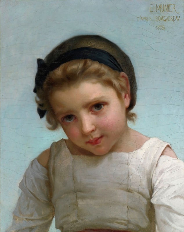 A charming portrait of a young girl by Émile Munier.