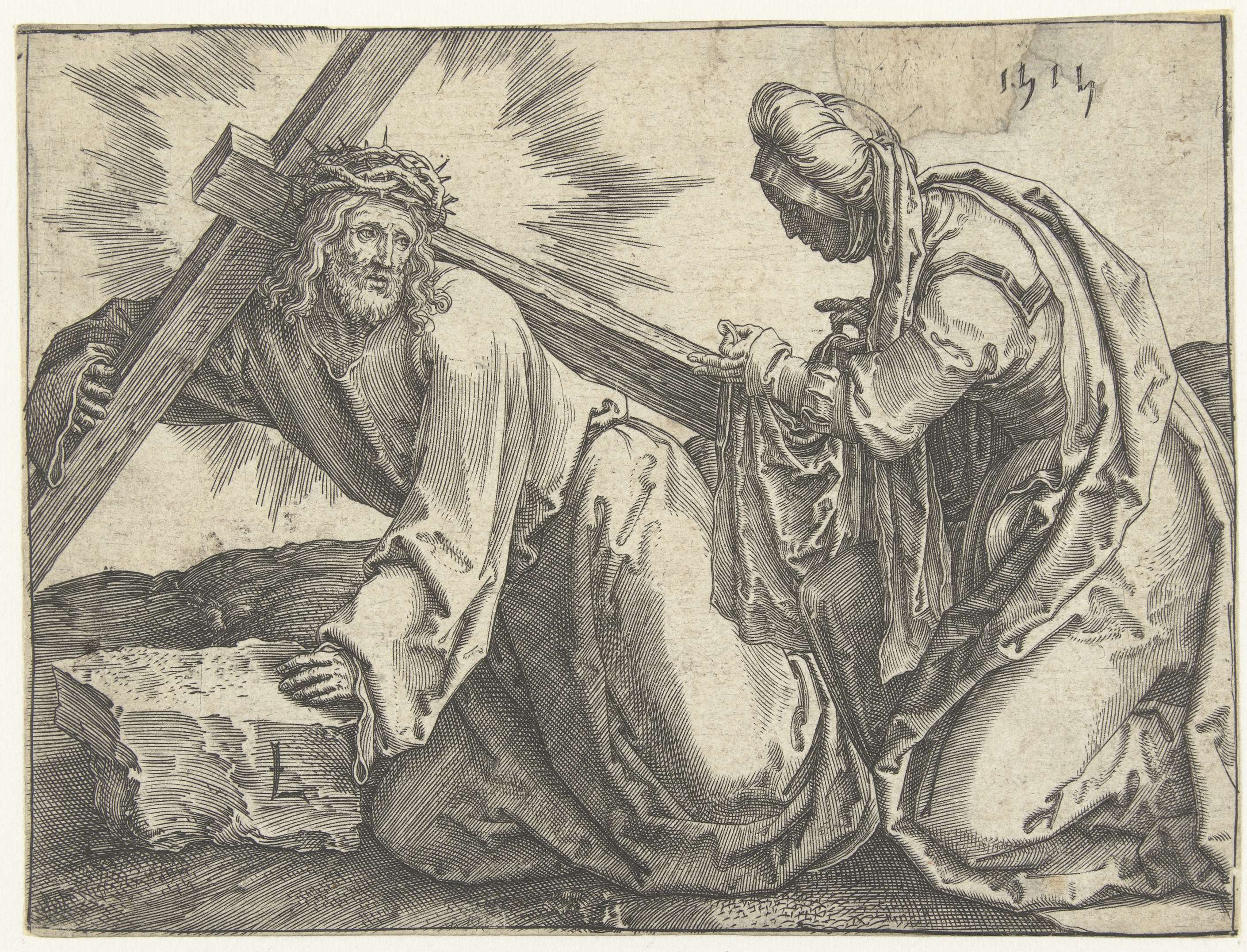 Kruisdraging, by Lucas van Leyden, public domain
