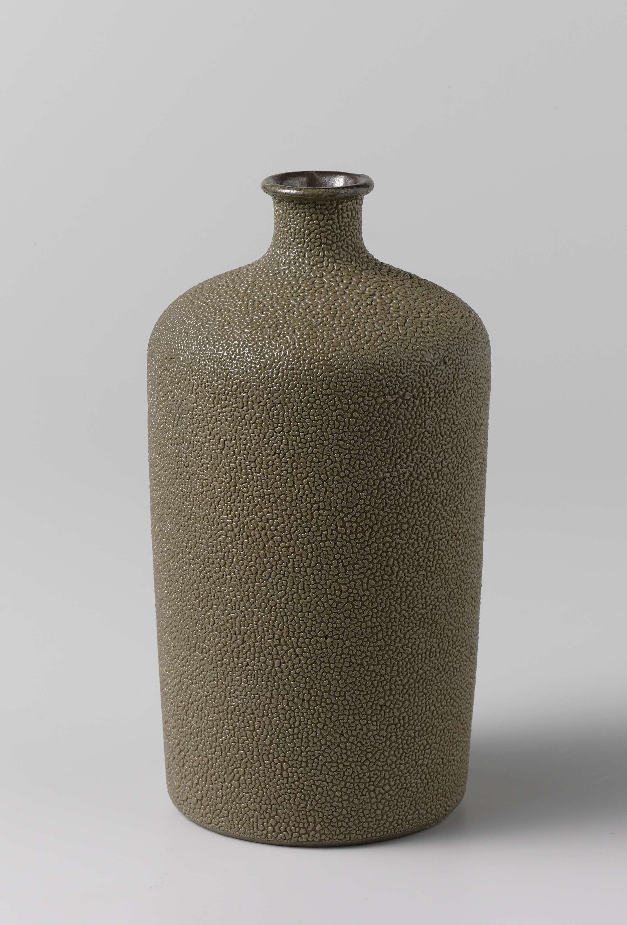 Ceramic vase with 'shark skin' glaze by unknown artist