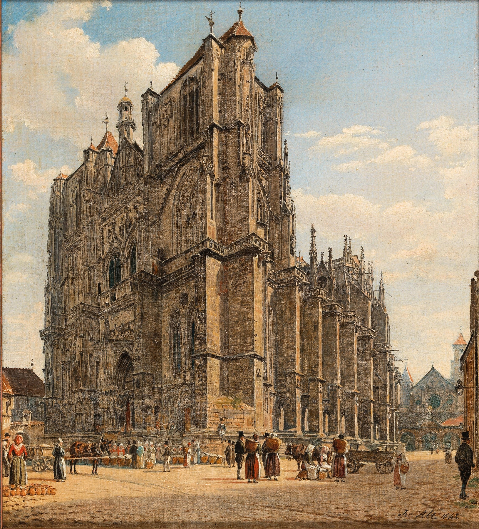 A View of the Regensburg Cathedral, by Jakob Alt, public domain